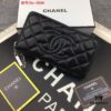 69304ddcf09edb6de4c4e82d Chanel 15C-169# Small Lambskin Quilted Single-Zip Wallet in Black with White Trim or All Black
