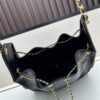 Large Size Suede, Matte Finish, Upgraded Chanel 25C Style Hobo Bag with Vintage Coin Buckle Drawstring Bucket Bag + Diamond Quilting + Retro Black and Gold, Classic Chain Design