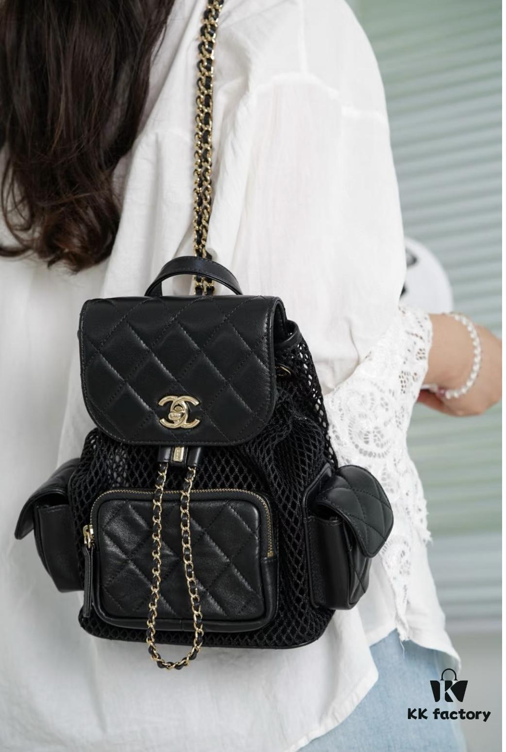 CHANEL 25S Spring/Summer Bestseller Series Mesh Netting Backpack
