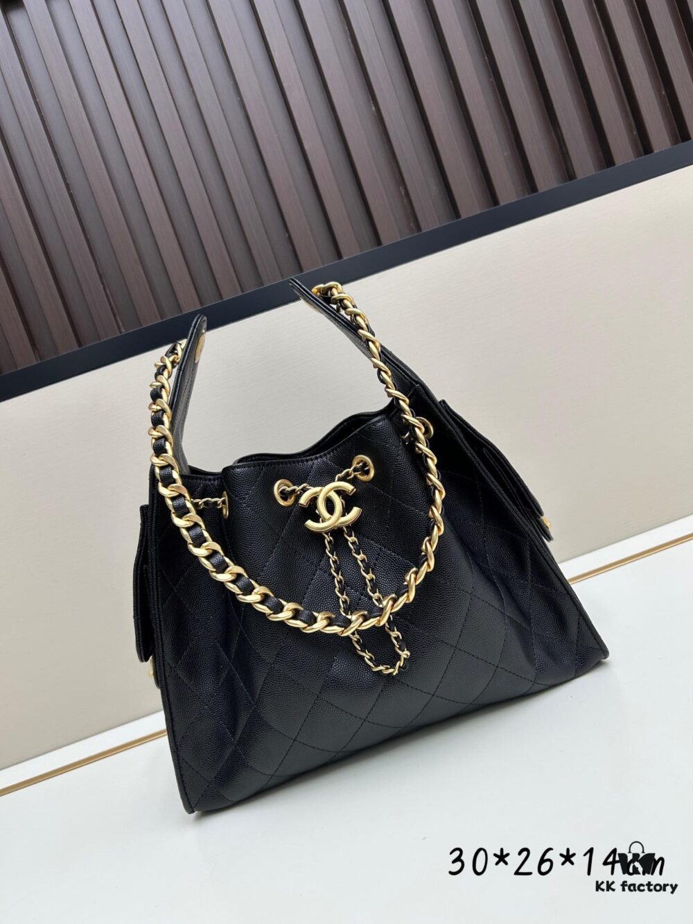 Upgraded Chanel 25C Hobo Bag in Quilted Calfskin - Mini Vintage Drawstring Bucket Bag with Retro Gold Buckle, Diamond Stitching, and Classic Chain Design