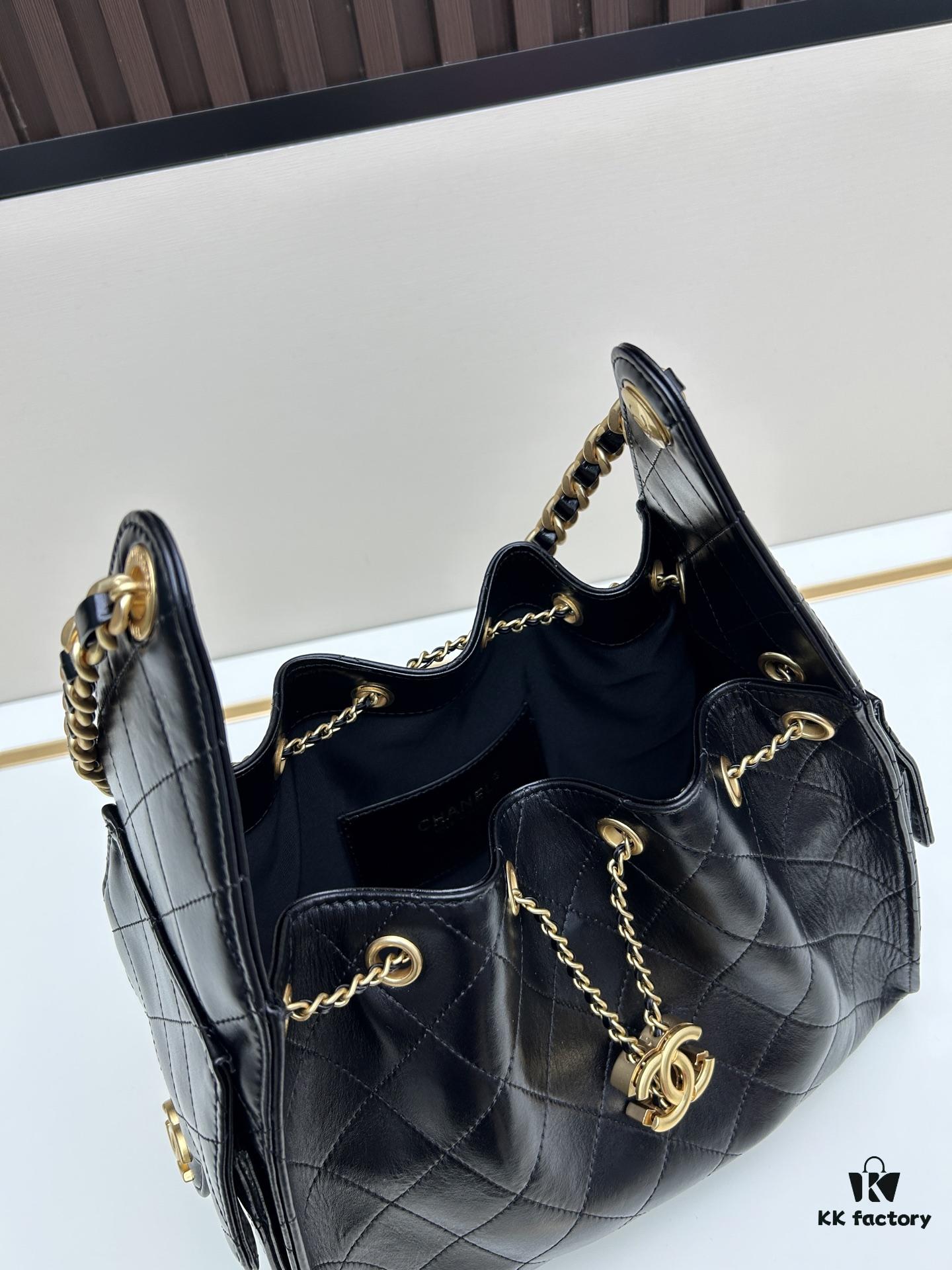 69304e18f09edb6de4c4e86c Upgraded Chanel 25C Style Hobo Bag in Quilted Calf Leather – Mini Crossbody Bucket Bag with Vintage Gold-Tone Drawstring Closure, Diamond Stitching, and Classic Chain Strap