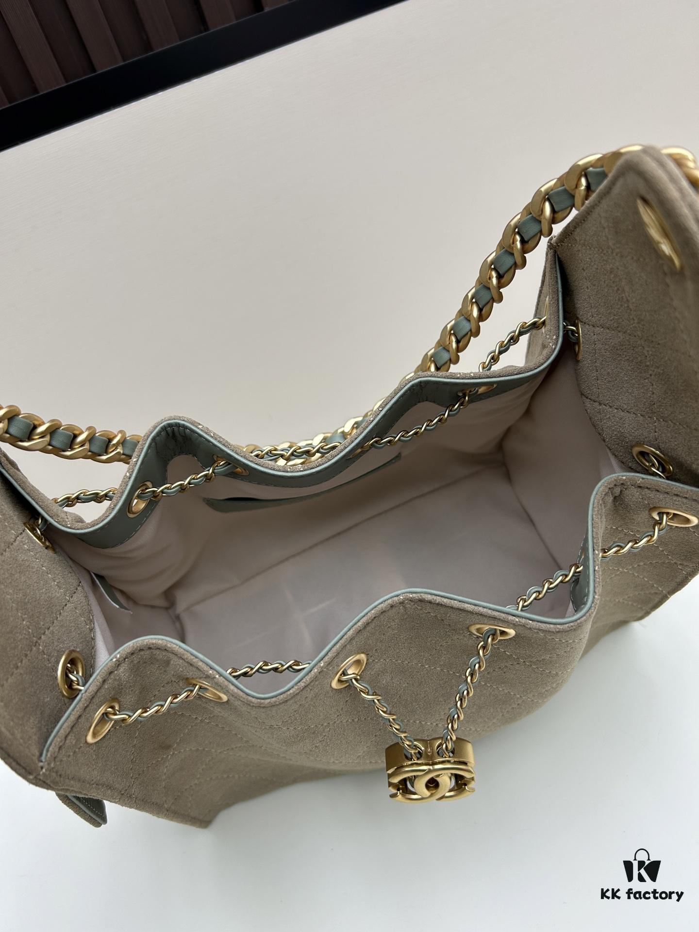 69304e25f09edb6de4c4e87c Upgraded Chanel 25C Style Hobo Bag in Quilted Calf Leather - Mini Bucket Shoulder Bag with Vintage Gold-Tone Buckle and Drawstring Closure, Chevron Stitching, Retro Black-Gold Accents, Elegant Chain Design