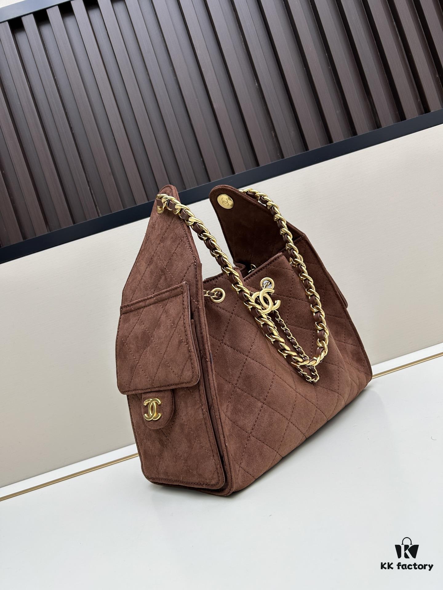 69304e27f09edb6de4c4e87e Upgraded Chanel 25C Hobo Bag Mini, Quilted Calfskin Crossbody Bucket Bag with Vintage Gold Buckle Drawstring, Diamond Stitching, Retro Black-Gold Tone, Classic Chain Design