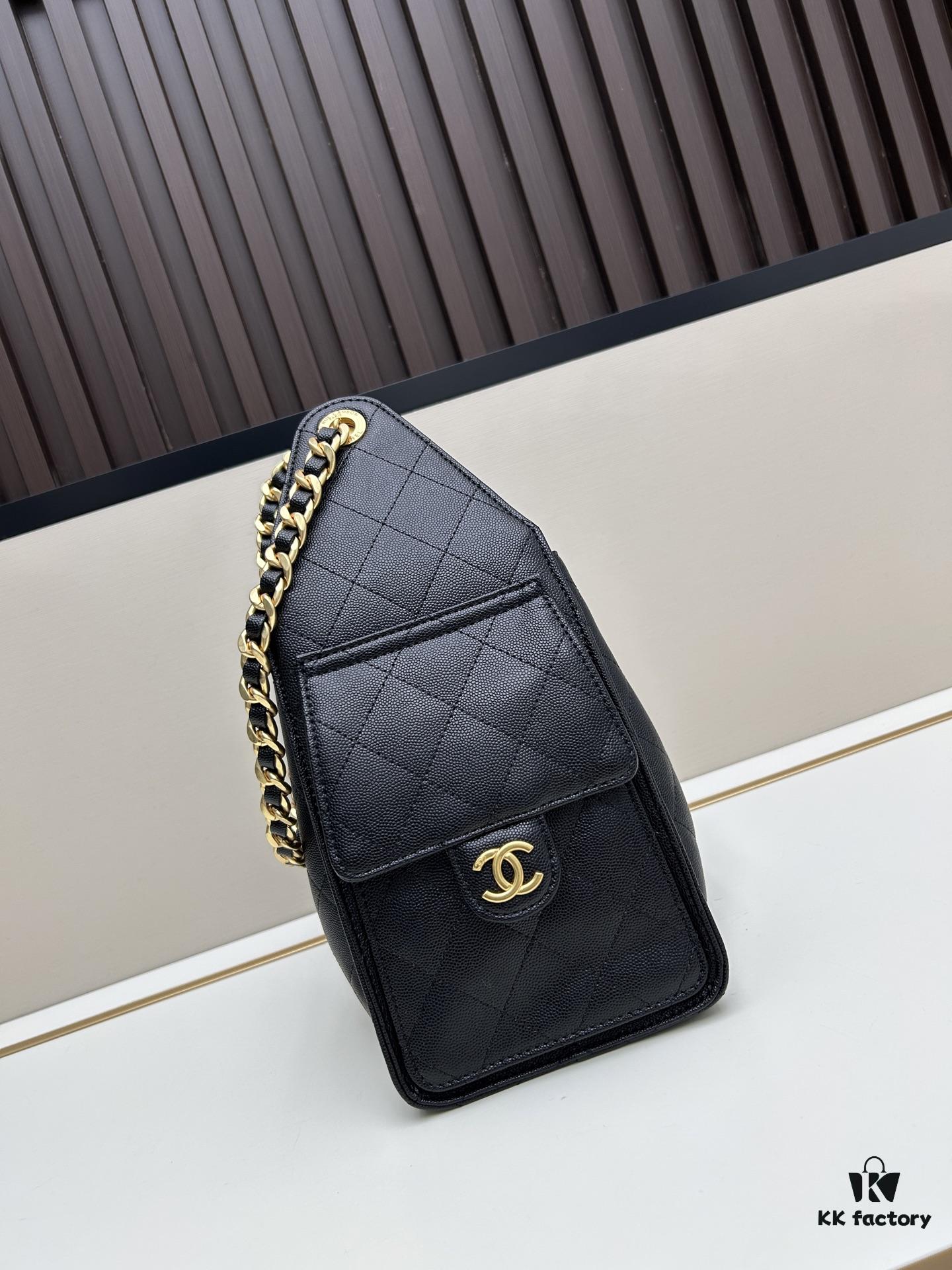 69304e34f09edb6de4c4e890 Upgraded Chanel 25C Hobo Bag in Quilted Calfskin - Mini Vintage Drawstring Bucket Bag with Retro Gold Buckle, Diamond Stitching, and Classic Chain Design