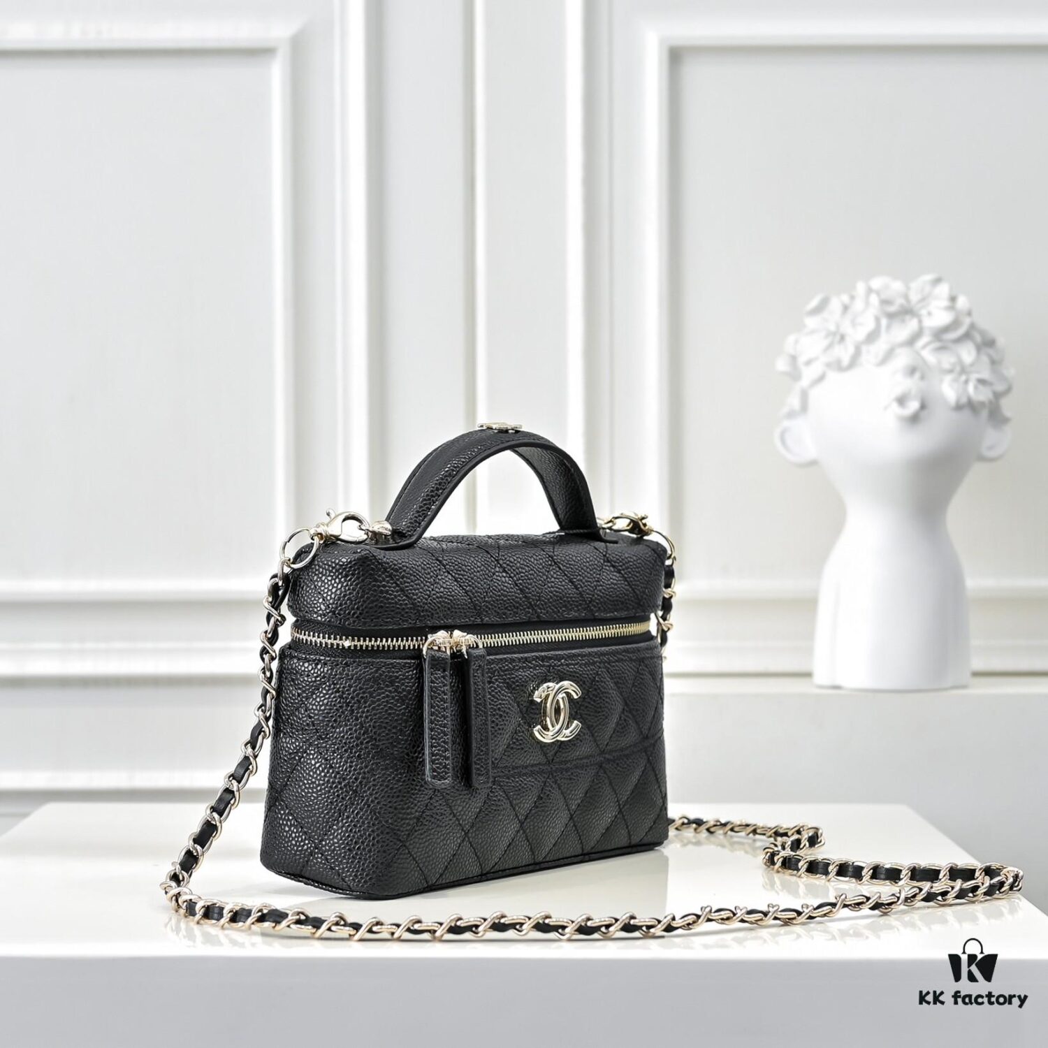 69304ea0f09edb6de4c4e91c Chanel 25C Spring/Summer New Lunchbox Bag, Calfskin with Metal Chain Design, Double C Logo, Compact Size Fits Phone and Daily Essentials