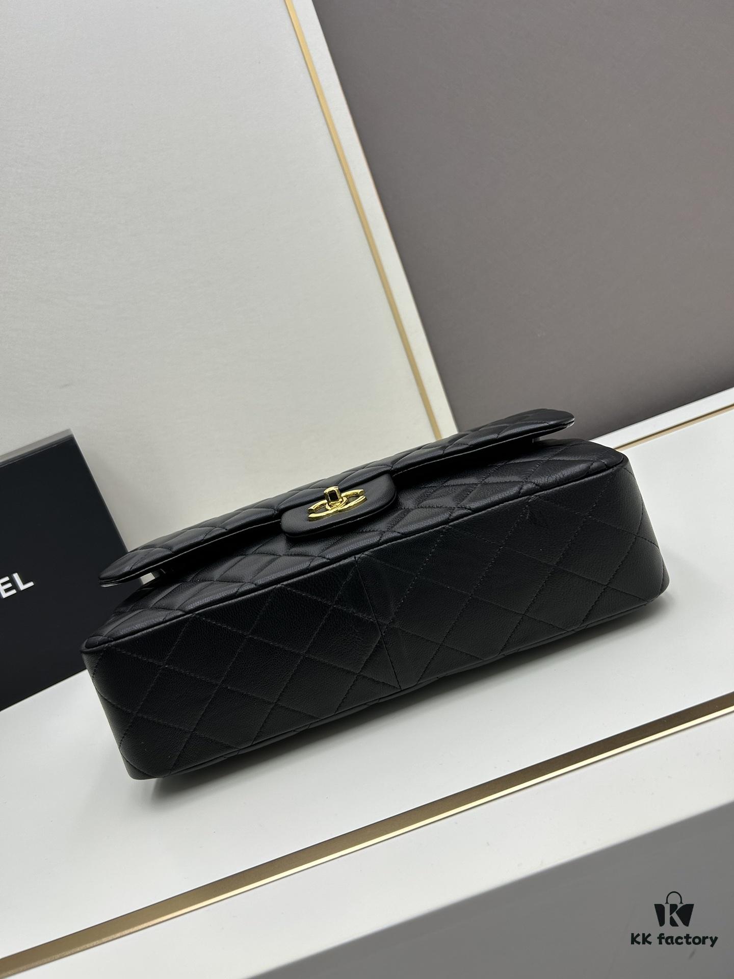 69304eb3f09edb6de4c4e936 Chanel Classic CF1113 Lambskin Electroplated Hardware with Glazed Finish, Premium Cowhide Gold Tone Clasp, Authentic Custom Import Level