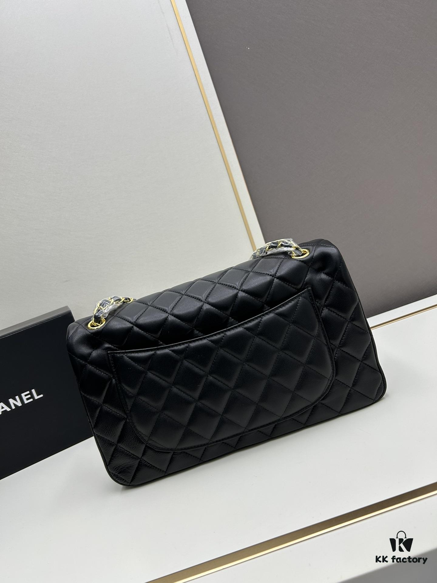 69304eb3f09edb6de4c4e937 Chanel Classic CF1113 Lambskin Electroplated Hardware with Glazed Finish, Premium Cowhide Gold Tone Clasp, Authentic Custom Import Level