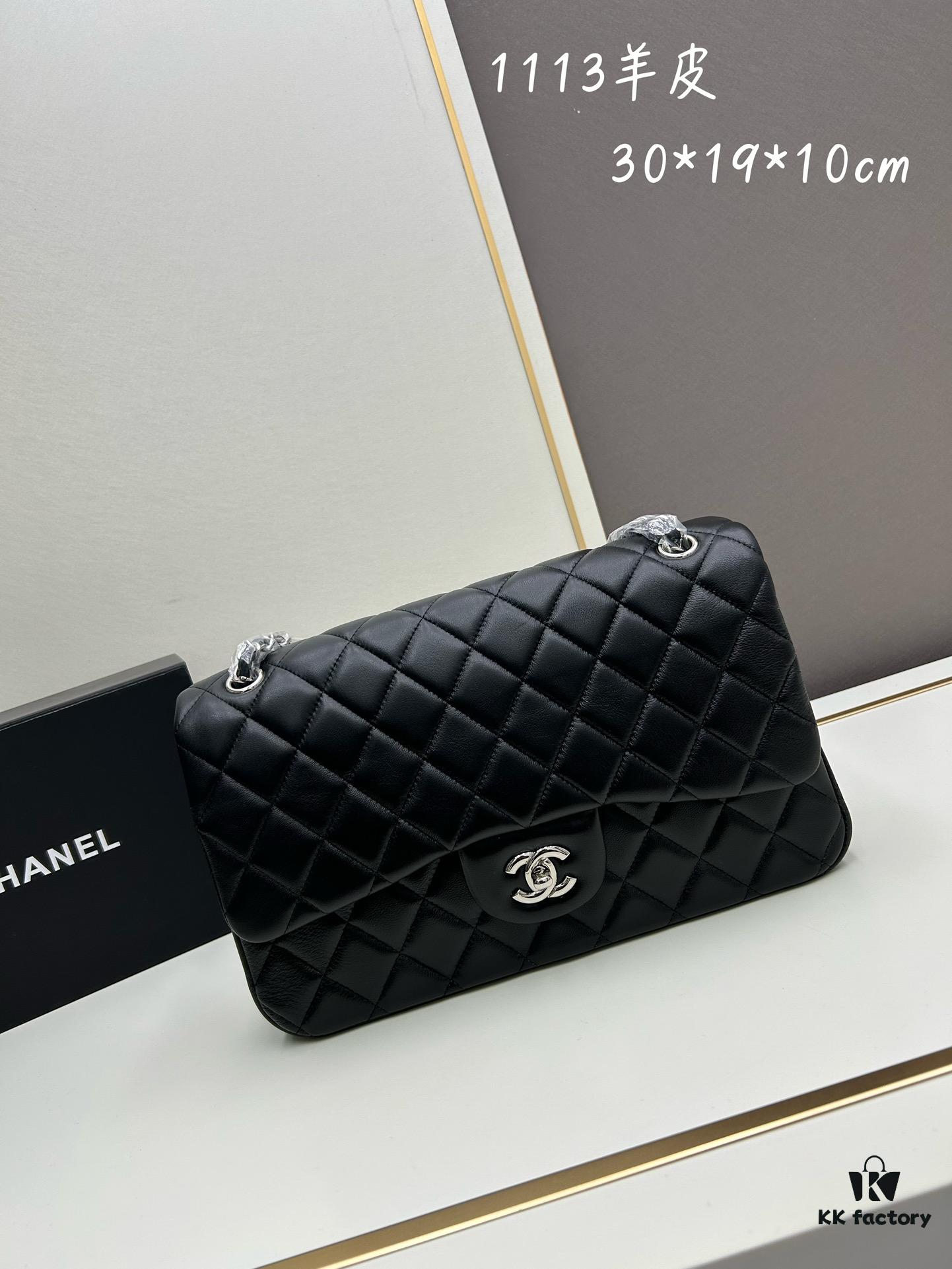 69304eb6f09edb6de4c4e93b Chanel Classic CF1113 Lambskin Electroplated Hardware with Glazed Finish, Premium Cowhide Gold Tone Clasp – Authentic Custom Import Grade