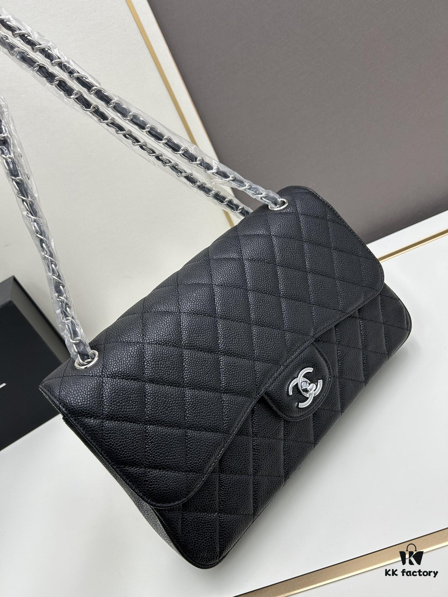 69304ebef09edb6de4c4e945 Chanel Classic CF1113 Calfskin Grain Bag with Electroplated Hardware