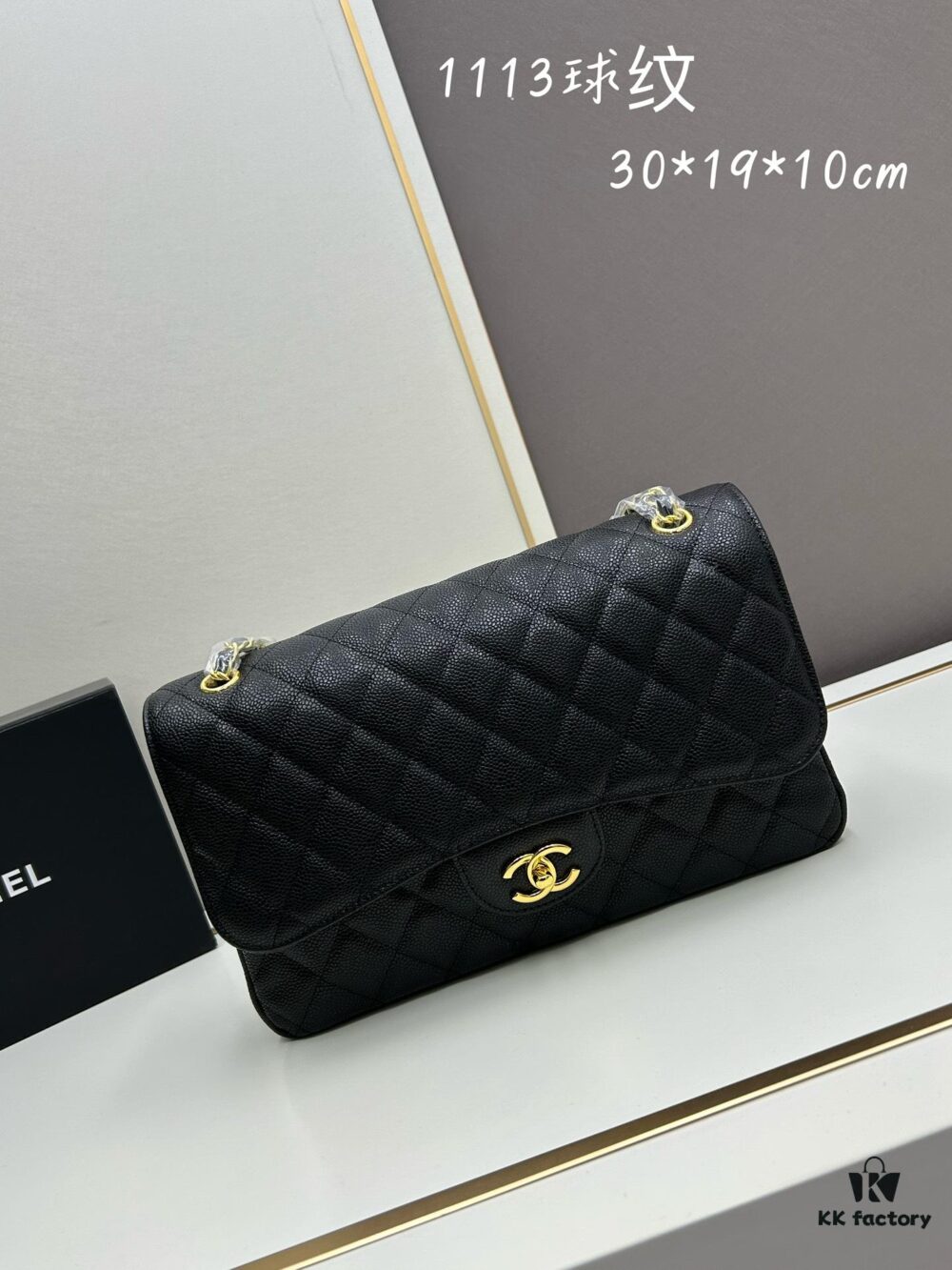 69304ec3f09edb6de4c4e949 Chanel Classic CF1113 Calfskin Quilted Lambskin Bag with Electroplated Hardware, Glazed Finish for Long-Lasting Color Retention