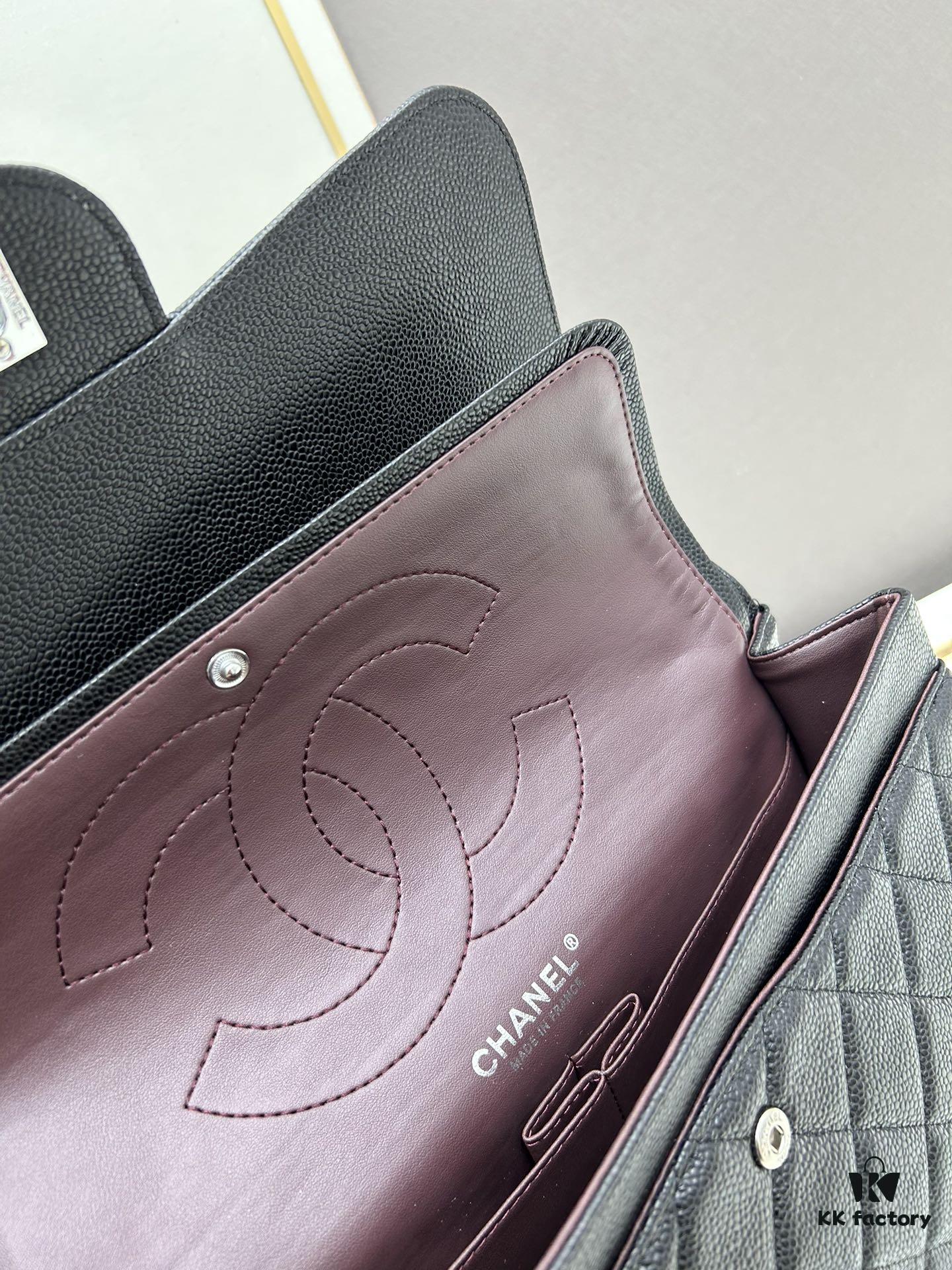 69304ec3f09edb6de4c4e94a Chanel Classic CF1113 Calfskin Grain Bag with Electroplated Hardware