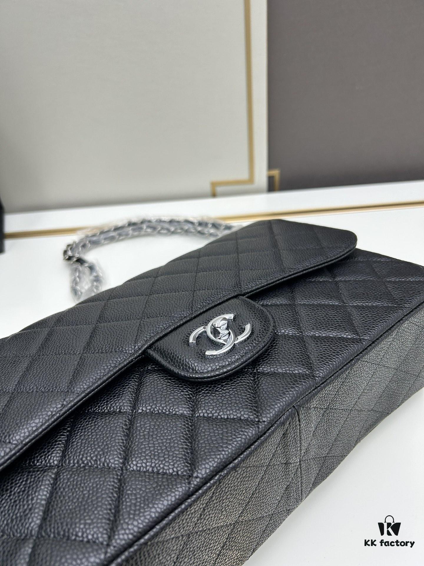 69304ec6f09edb6de4c4e94d Chanel Classic CF1113 Calfskin Grain Bag with Electroplated Hardware