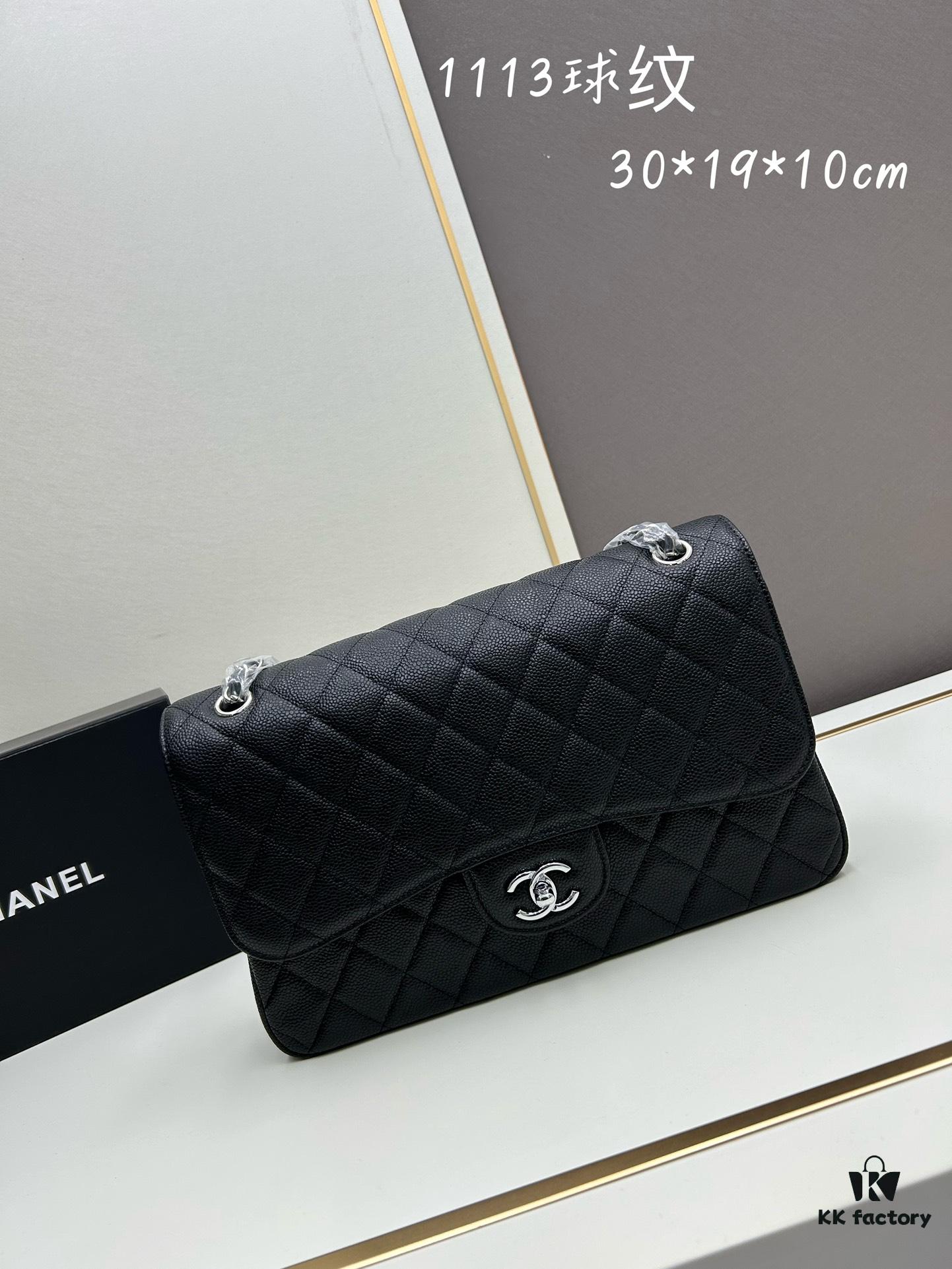 69304ecaf09edb6de4c4e953 Chanel Classic CF1113 Calfskin Grain Bag with Electroplated Hardware