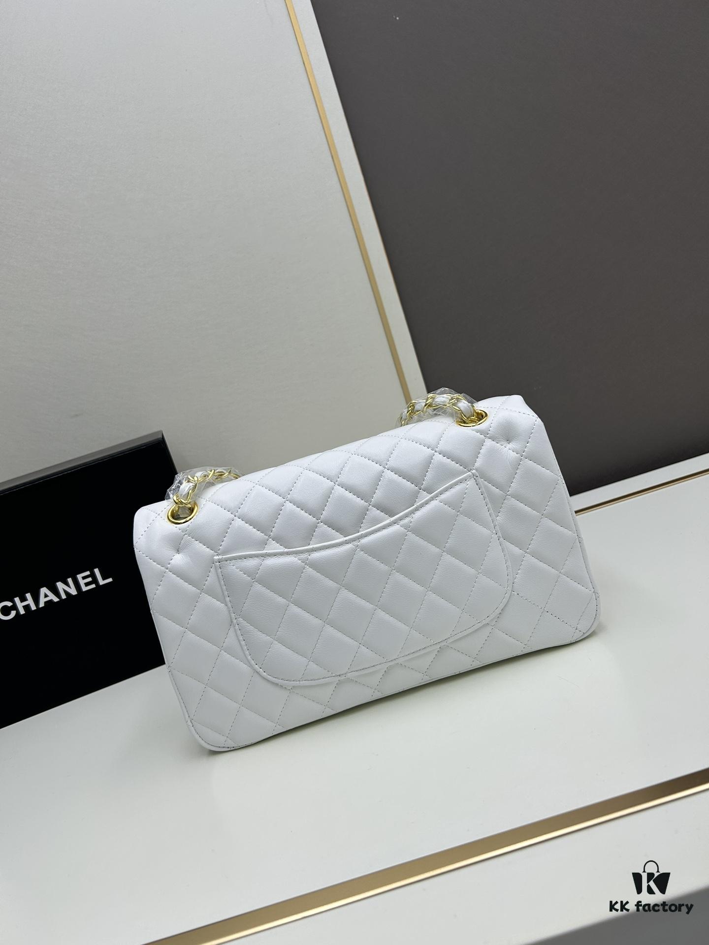 69304ed1f09edb6de4c4e95f Chanel Classic CF1112 Lambskin Electroplated Hardware with Glazed Finish, Premium Cowhide Gold Tone Clasp