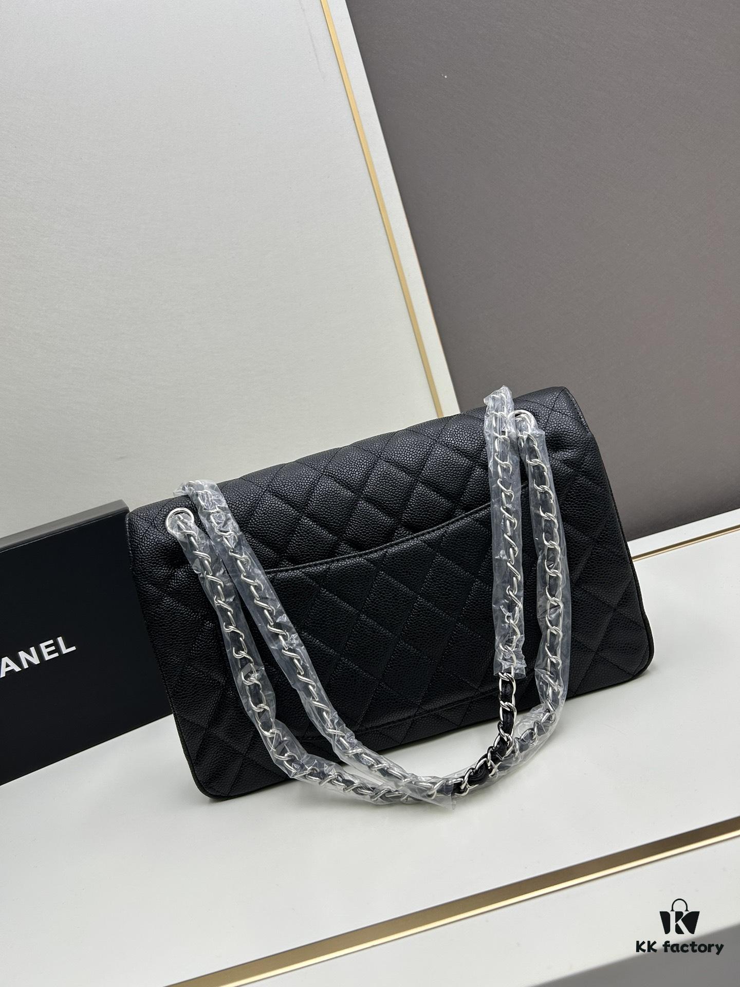 69304ed1f09edb6de4c4e960 Chanel Classic CF1113 Calfskin Grain Bag with Electroplated Hardware