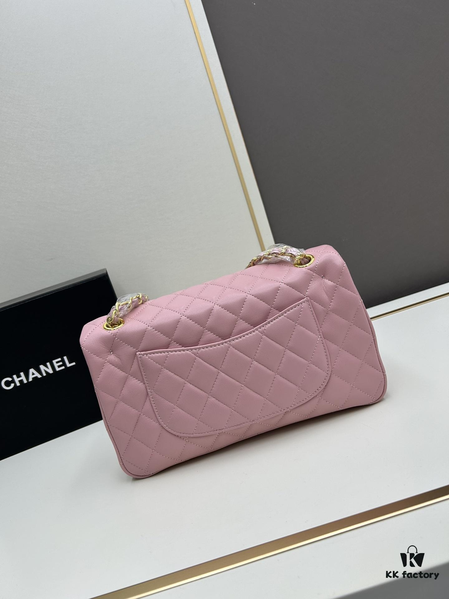 69304edaf09edb6de4c4e96f Chanel Classic CF1112 Lambskin Electroplated Hardware with Glazed Finish, Premium Cowhide Gold Tone Trim
