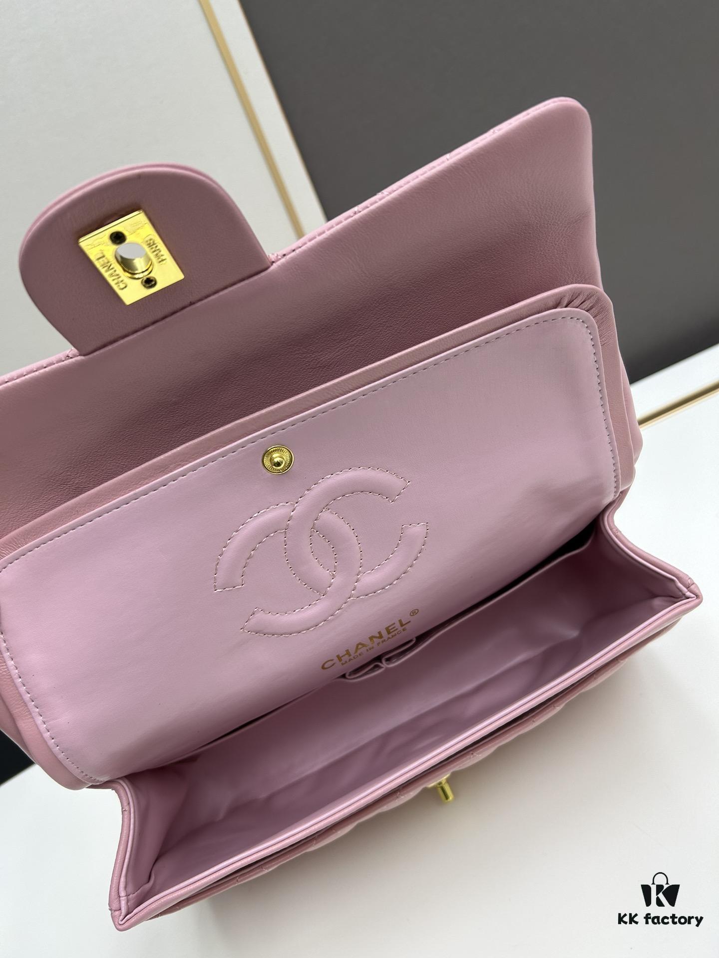69304edcf09edb6de4c4e970 Chanel Classic CF1112 Lambskin Electroplated Hardware with Glazed Finish, Premium Cowhide Gold Tone Trim