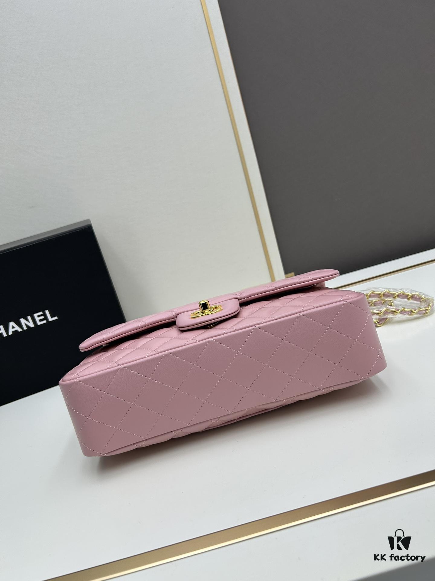 69304eddf09edb6de4c4e973 Chanel Classic CF1112 Lambskin Electroplated Hardware with Glazed Finish, Premium Cowhide Gold Tone Trim