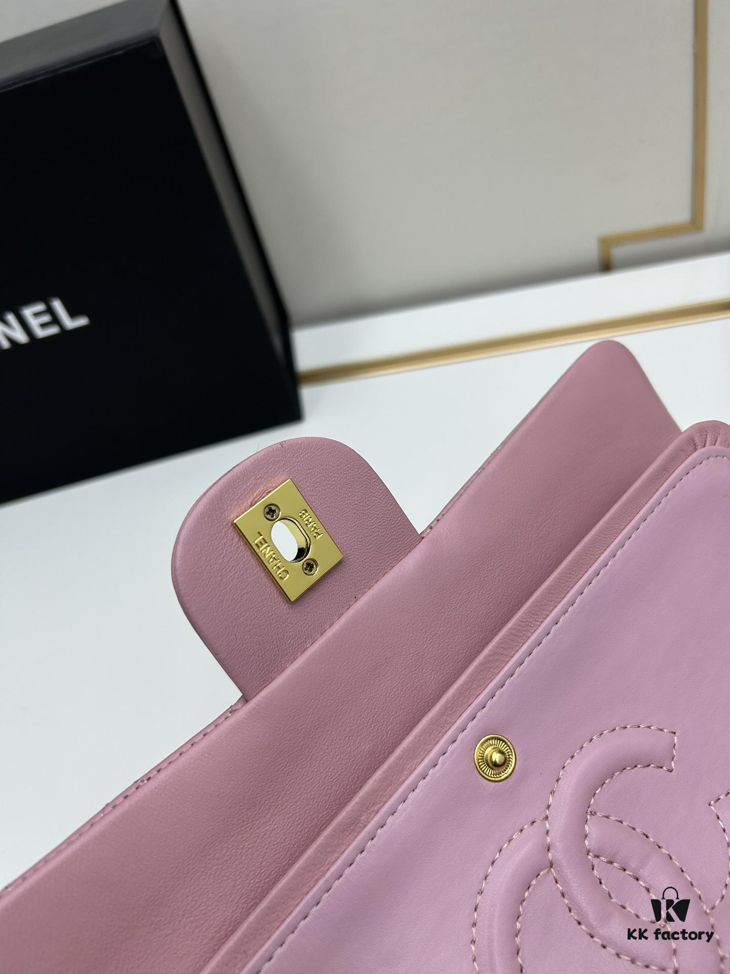 69304edef09edb6de4c4e974 Chanel Classic CF1112 Lambskin Electroplated Hardware with Glazed Finish, Premium Cowhide Gold Tone Trim