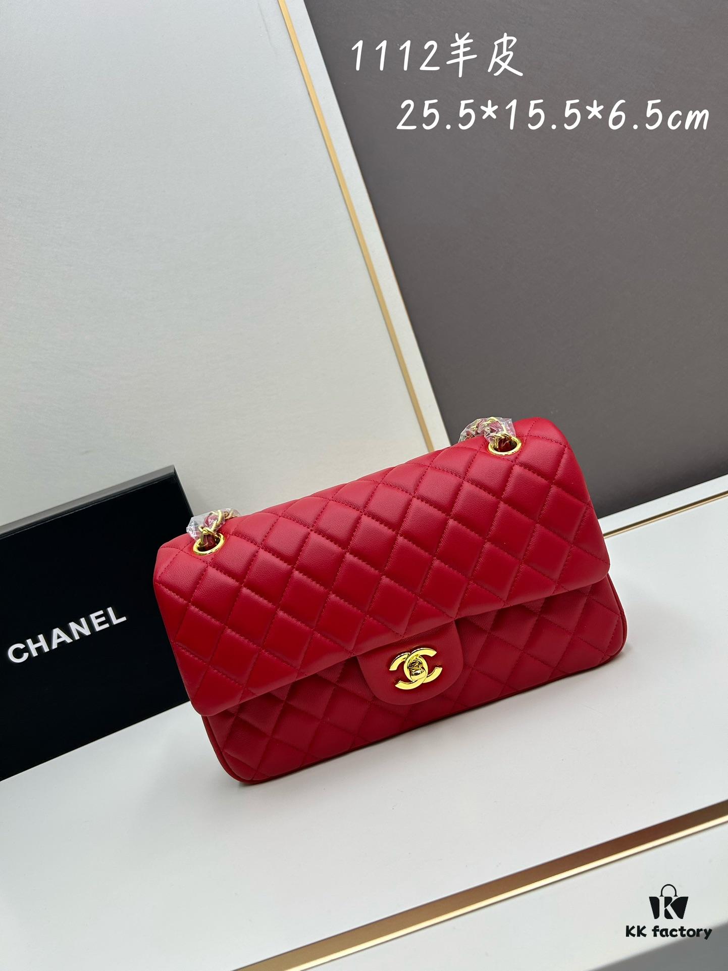 69304edff09edb6de4c4e976 Chanel Classic CF1112 Lambskin Electroplated Hardware with Glazed Finish, Full-grain Leather Gold Tone Buckle, Authentic Custom Overseas Procurement Grade