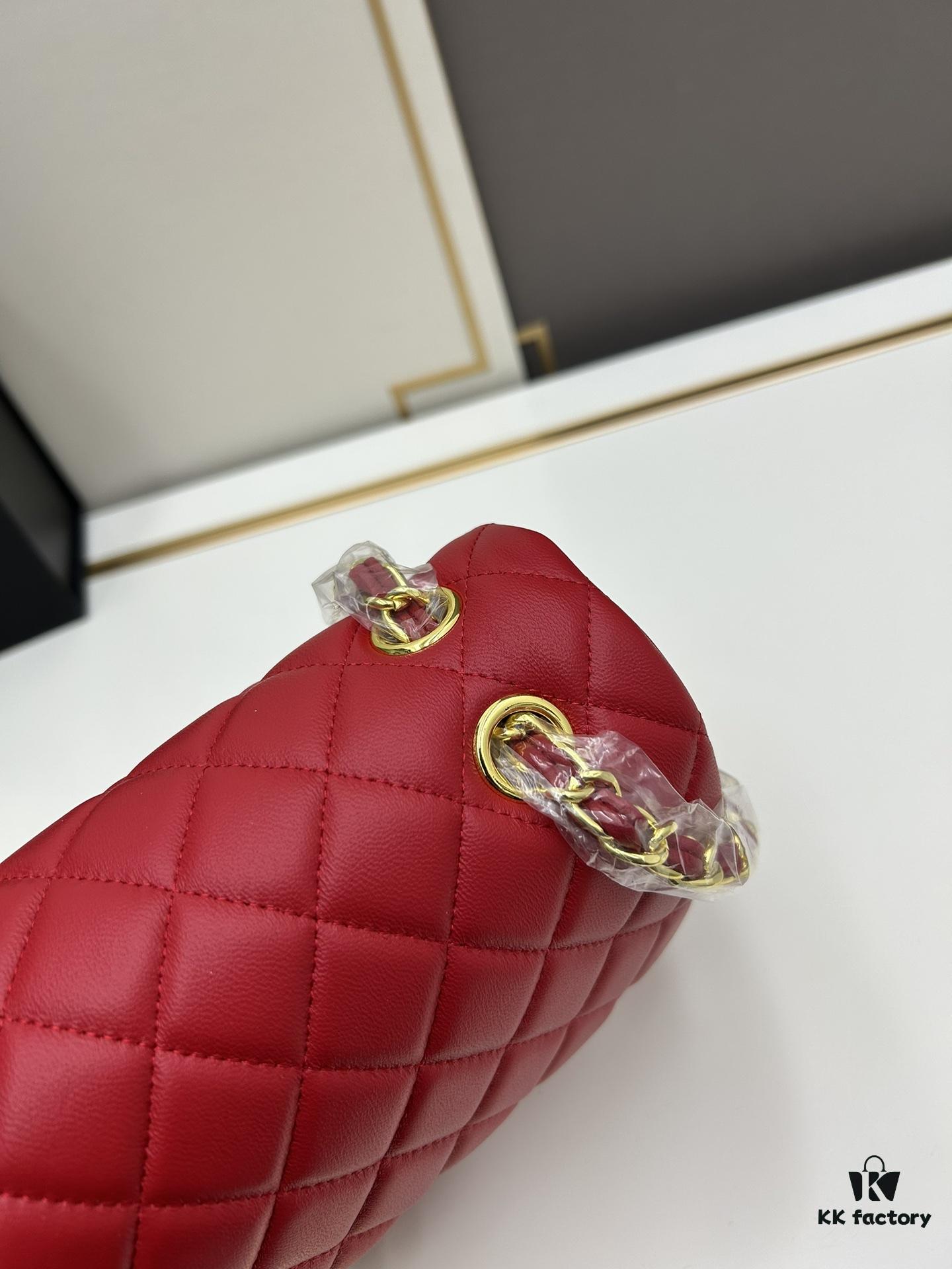69304ee1f09edb6de4c4e977 Chanel Classic CF1112 Lambskin Electroplated Hardware with Glazed Finish, Full-grain Leather Gold Tone Buckle, Authentic Custom Overseas Procurement Grade