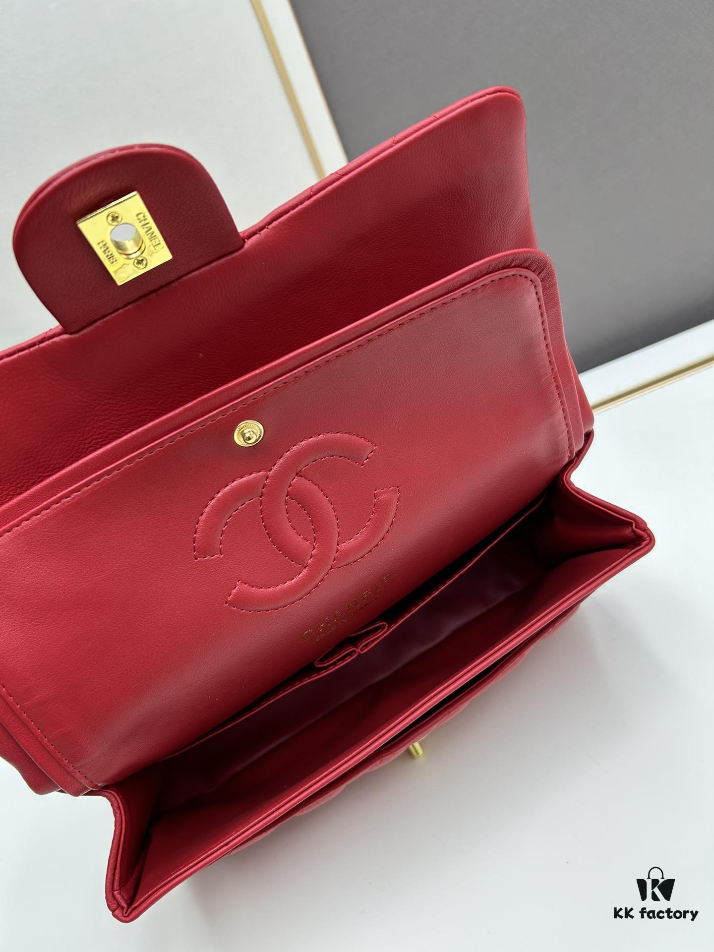 69304ee2f09edb6de4c4e979 Chanel Classic CF1112 Lambskin Electroplated Hardware with Glazed Finish, Full-grain Leather Gold Tone Buckle, Authentic Custom Overseas Procurement Grade