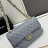 69304ee3f09edb6de4c4e97c Chanel Classic CF1112 Lambskin Electroplated Hardware with Glazed Finish, Premium Cowhide Gold Tone Clasp