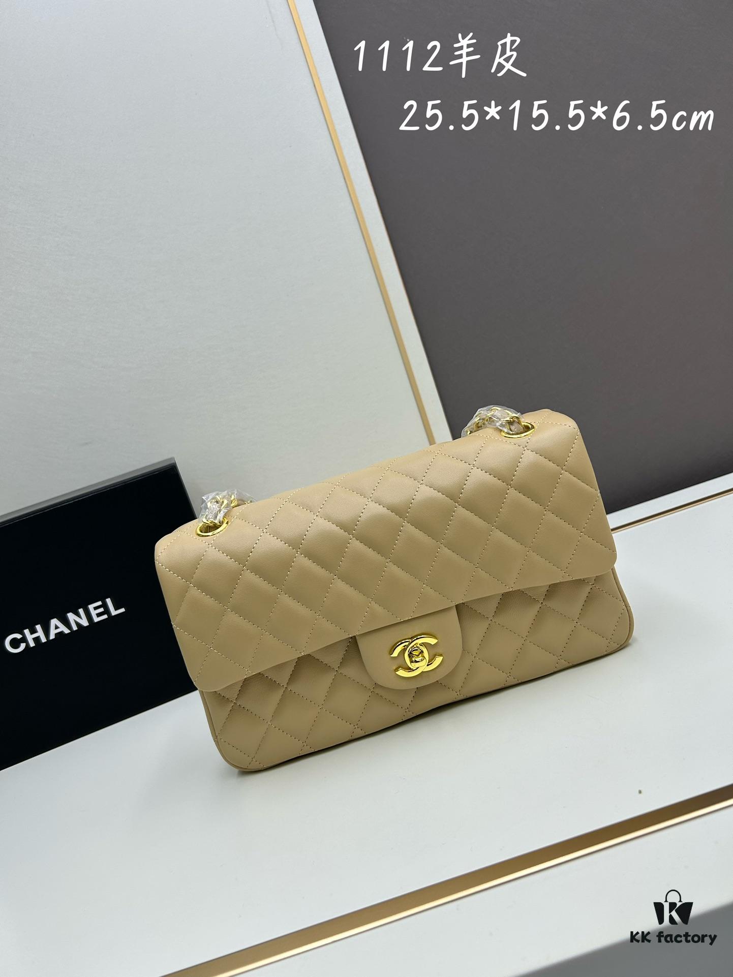 69304ee8f09edb6de4c4e980 Chanel Classic CF1112 Lambskin Electroplated Hardware with Glazed Finish, Premium Cowhide Gold Tone Clasp