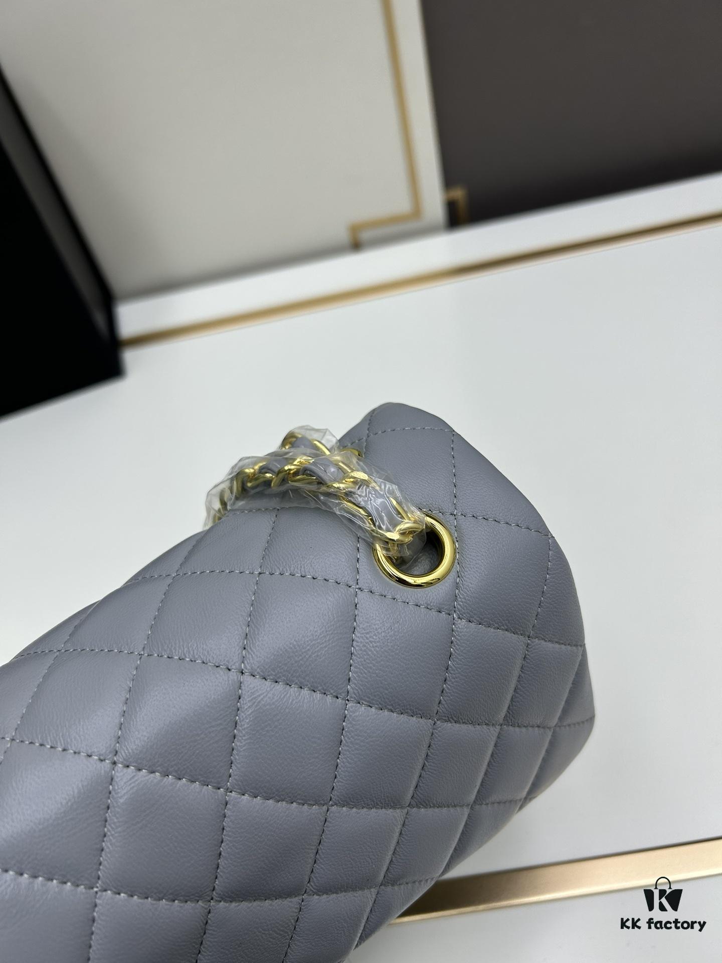 69304ee9f09edb6de4c4e982 Chanel Classic CF1112 Lambskin Electroplated Hardware with Glazed Finish, Premium Cowhide Gold Tone Clasp
