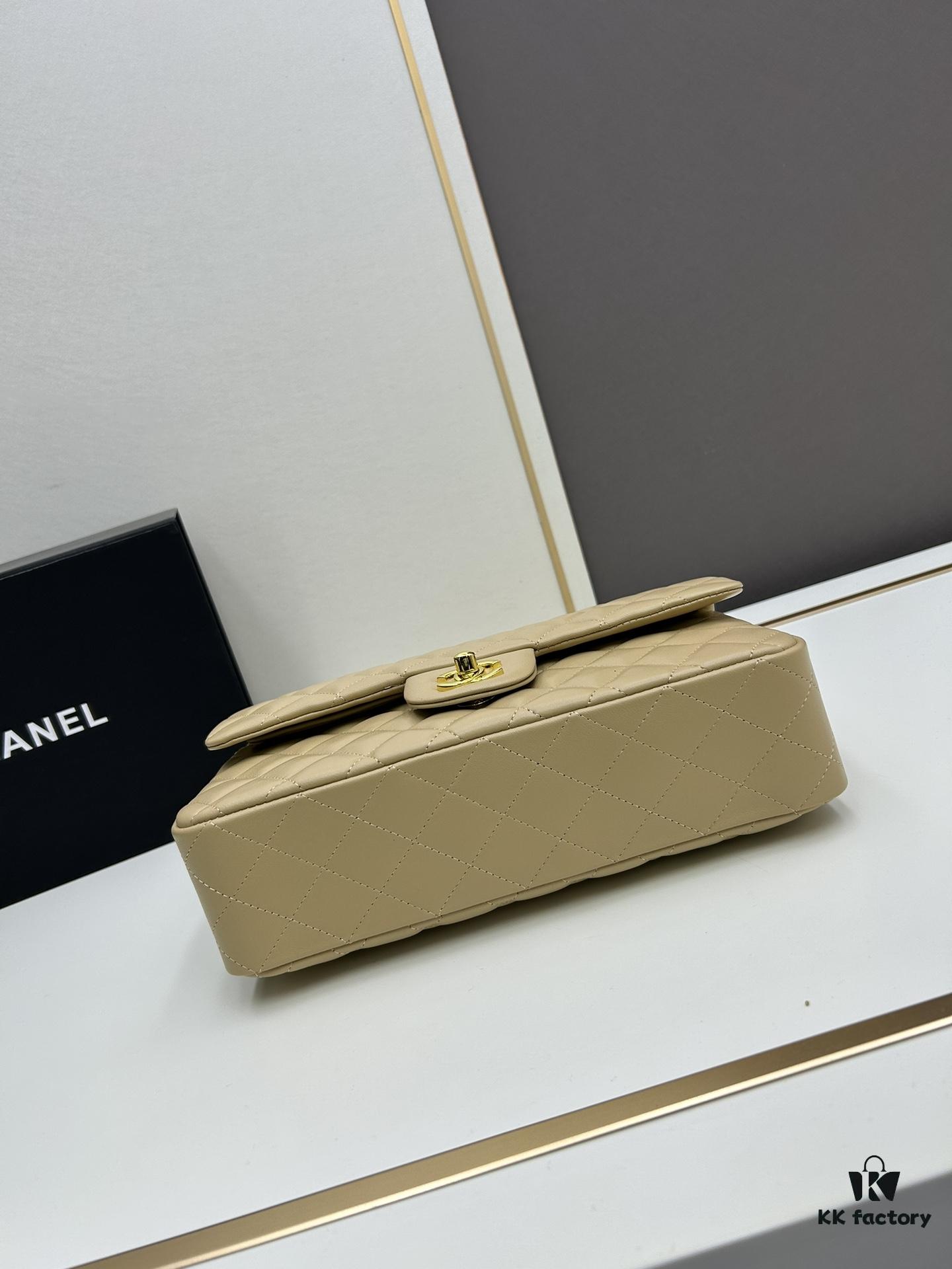 69304eebf09edb6de4c4e985 Chanel Classic CF1112 Lambskin Electroplated Hardware with Glazed Finish, Premium Cowhide Gold Tone Clasp