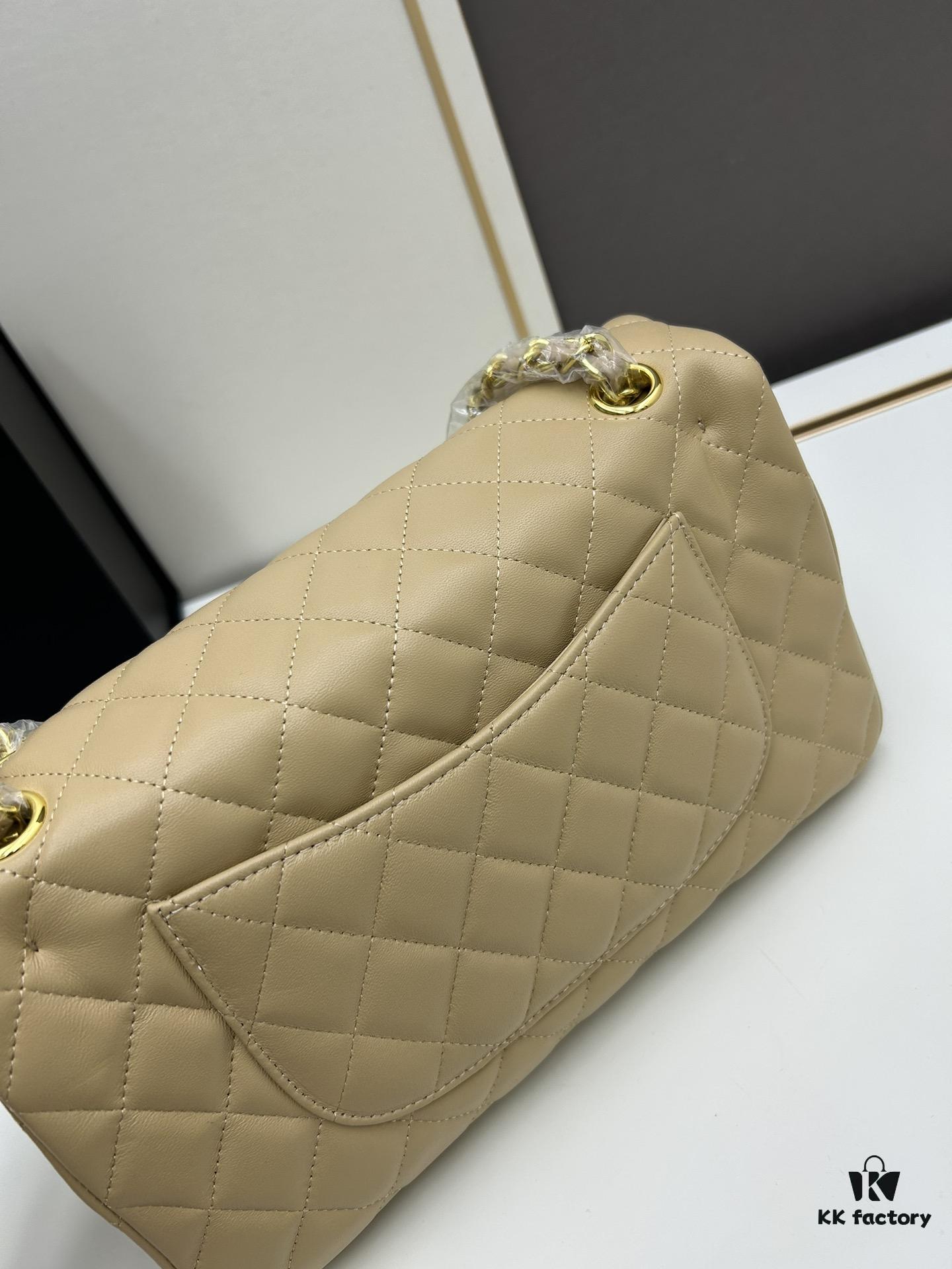 69304eedf09edb6de4c4e987 Chanel Classic CF1112 Lambskin Electroplated Hardware with Glazed Finish, Premium Cowhide Gold Tone Clasp