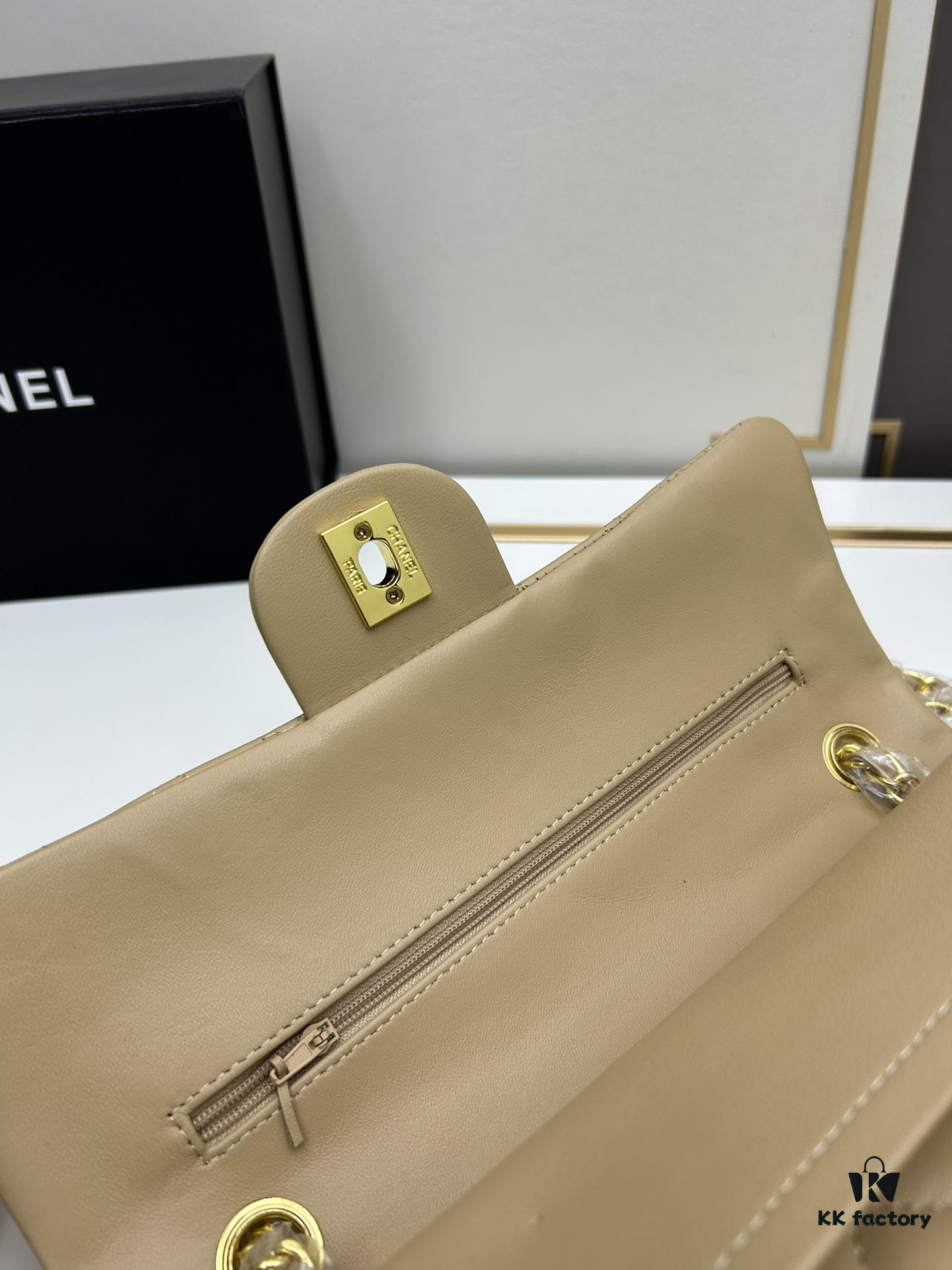 69304eeef09edb6de4c4e988 Chanel Classic CF1112 Lambskin Electroplated Hardware with Glazed Finish, Premium Cowhide Gold Tone Clasp