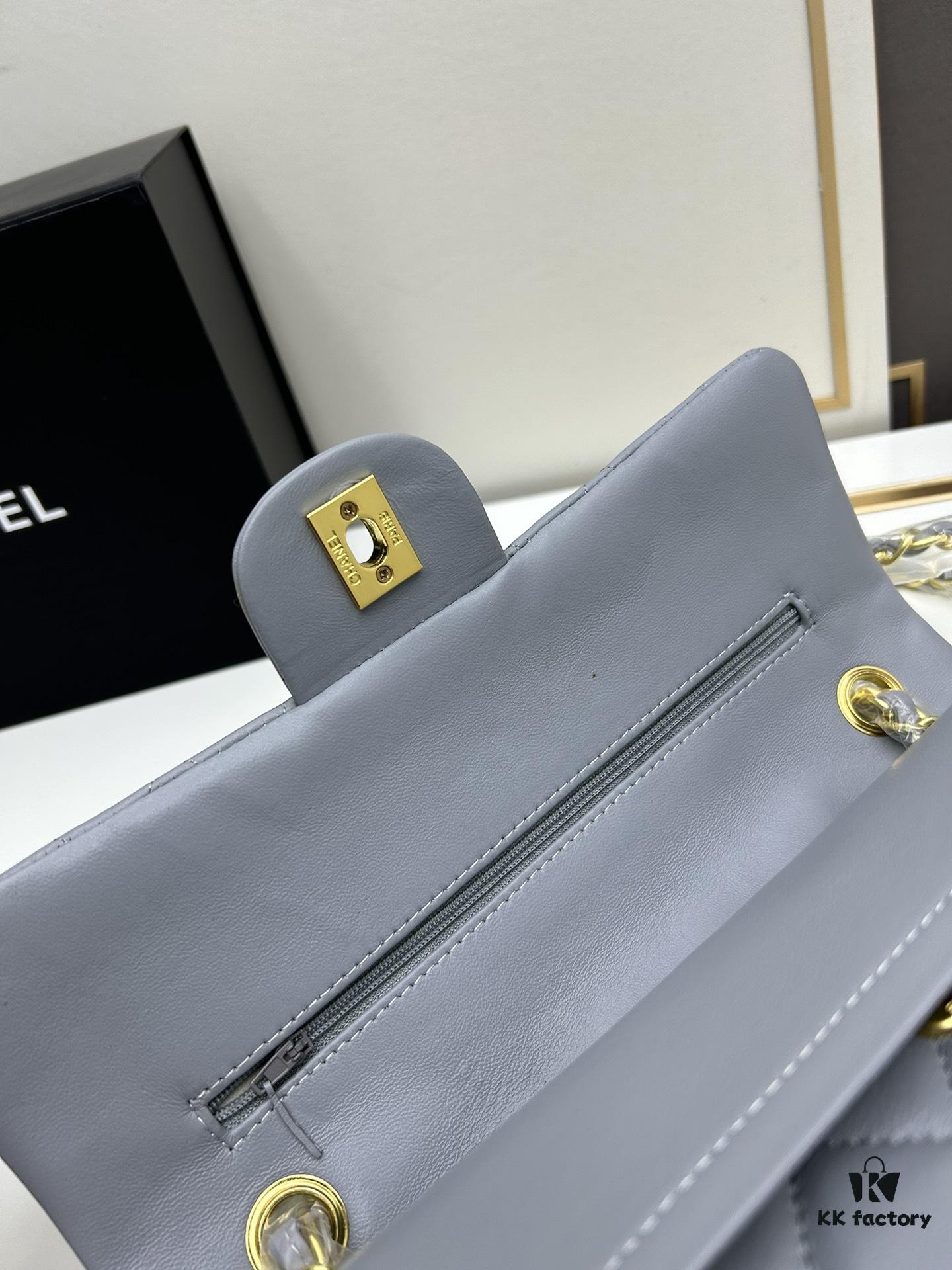 69304eeef09edb6de4c4e989 Chanel Classic CF1112 Lambskin Electroplated Hardware with Glazed Finish, Premium Cowhide Gold Tone Clasp