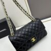 69304eeff09edb6de4c4e98b Chanel Classic CF1112 Lambskin Electroplated Hardware with Glazed Finish, Premium Cowhide Gold Tone Clasp