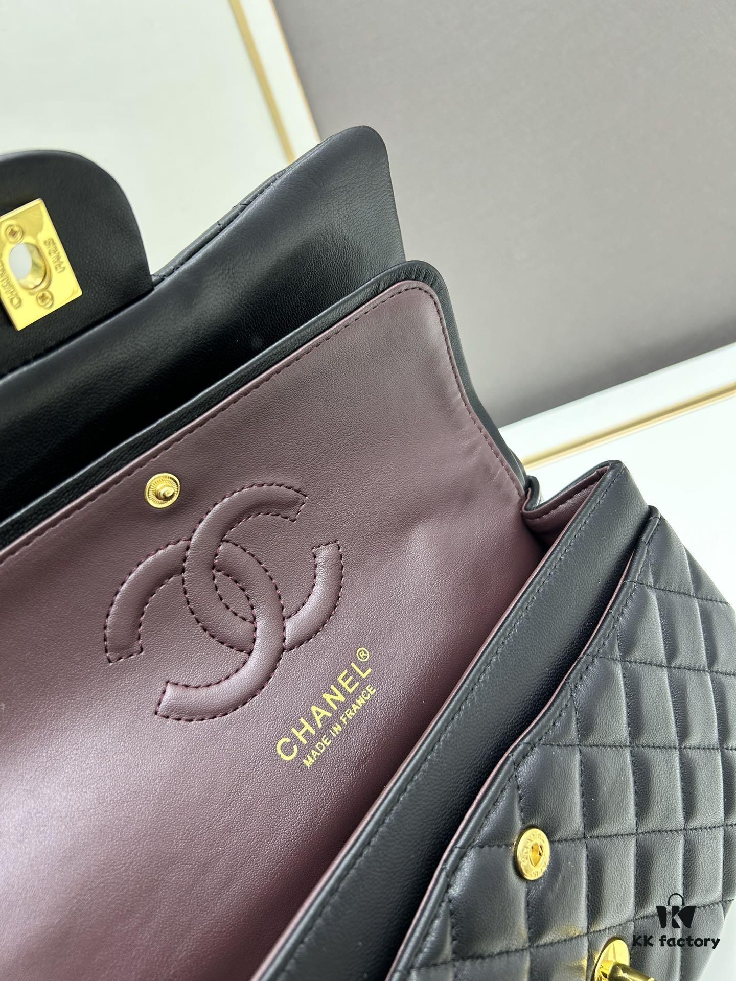 69304ef3f09edb6de4c4e990 Chanel Classic CF1112 Lambskin Electroplated Hardware with Glazed Finish, Premium Cowhide Gold Tone Clasp