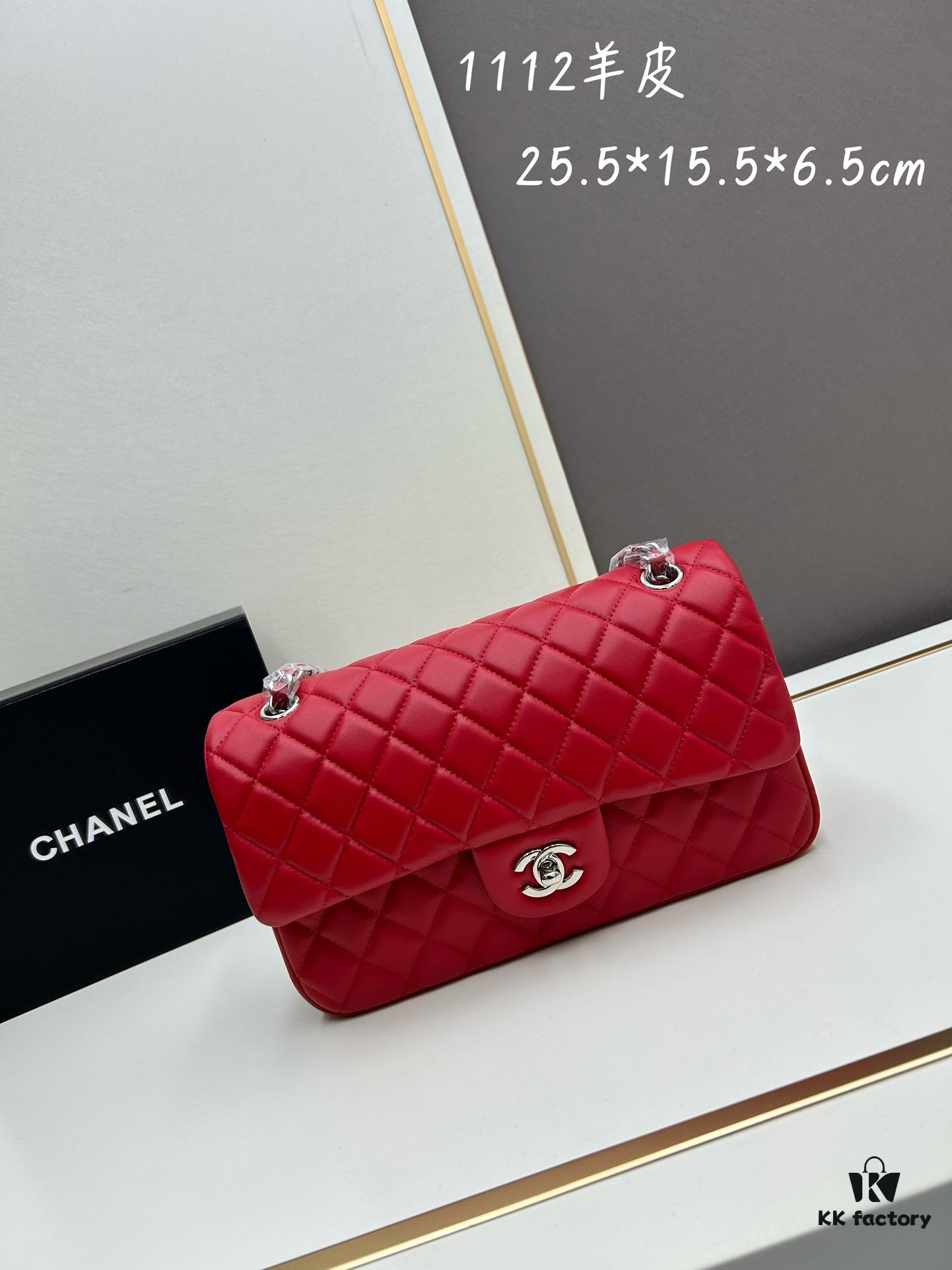 69304ef6f09edb6de4c4e996 Chanel Classic CF1112 Lambskin Electroplated Hardware with Glazed Finish, Premium Cowhide Gold Tone Closure