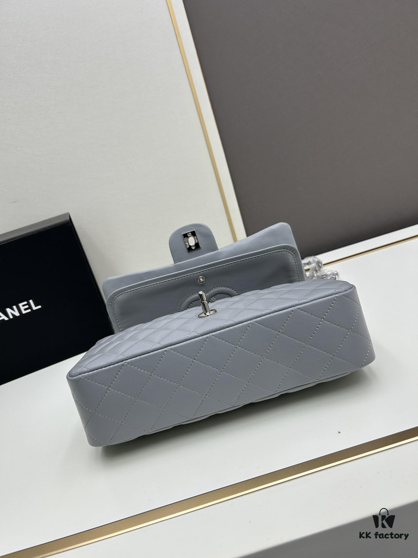 69304efcf09edb6de4c4e99c Chanel Classic CF1112 Lambskin Electroplated Hardware with Glazed Coating, Premium Cowhide Gold Tone Clasp