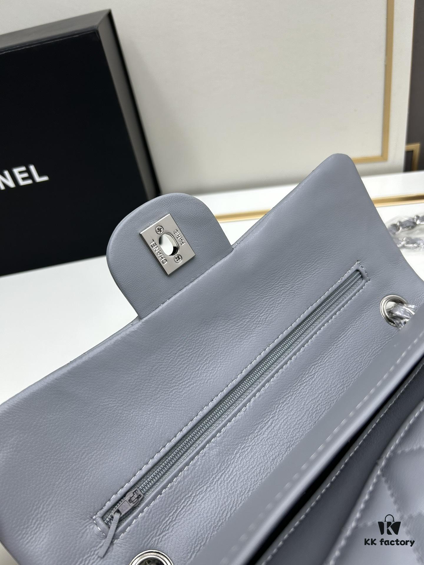 69304efef09edb6de4c4e99d Chanel Classic CF1112 Lambskin Electroplated Hardware with Glazed Coating, Premium Cowhide Gold Tone Clasp