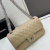 69304f08f09edb6de4c4e9aa Chanel Classic CF1112 Lambskin Electroplated Hardware with Glazed Finish, Premium Cowhide Gold Tone Closure
