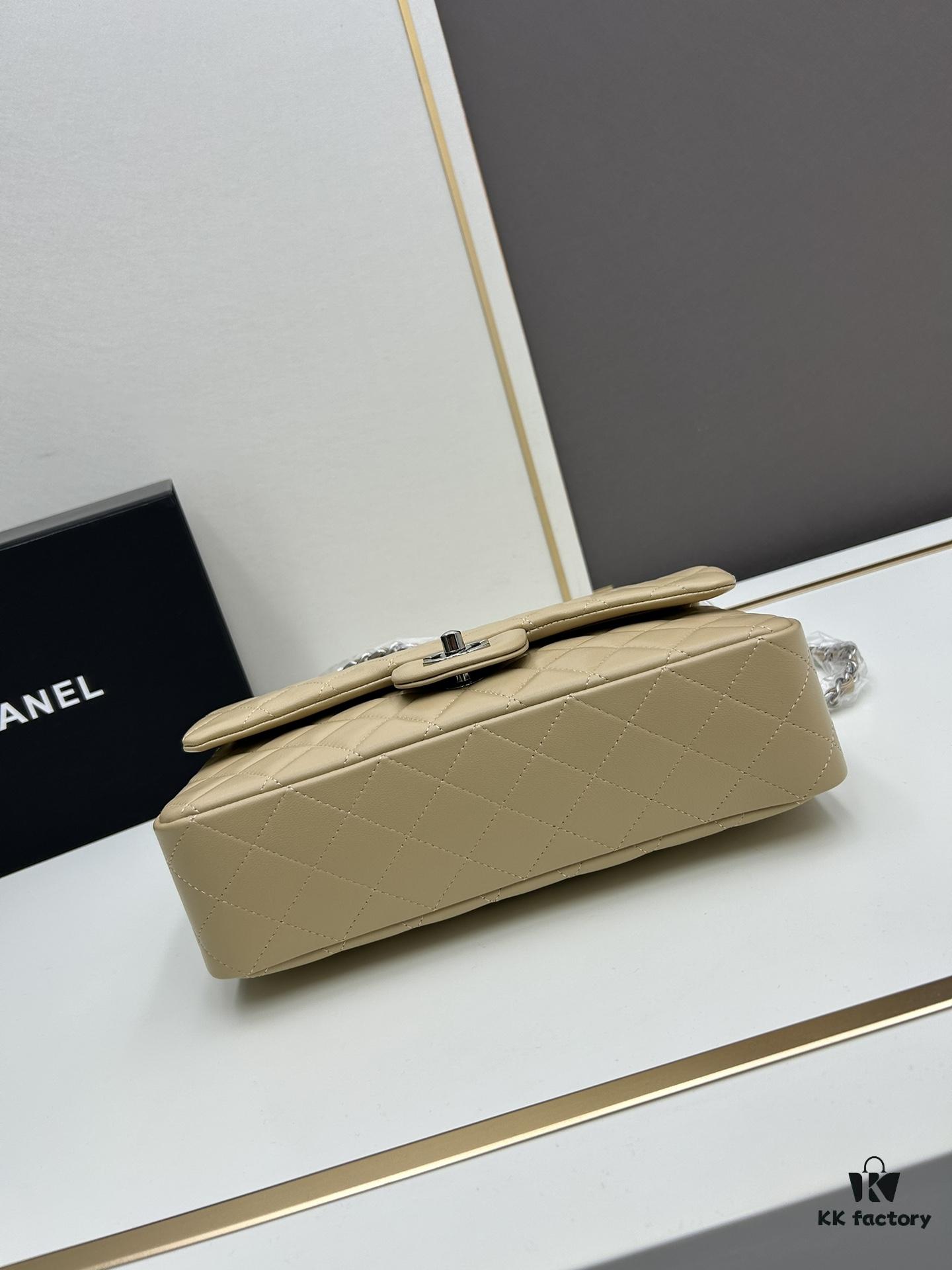 69304f09f09edb6de4c4e9ab Chanel Classic CF1112 Lambskin Electroplated Hardware with Glazed Finish, Premium Cowhide Gold Tone Closure