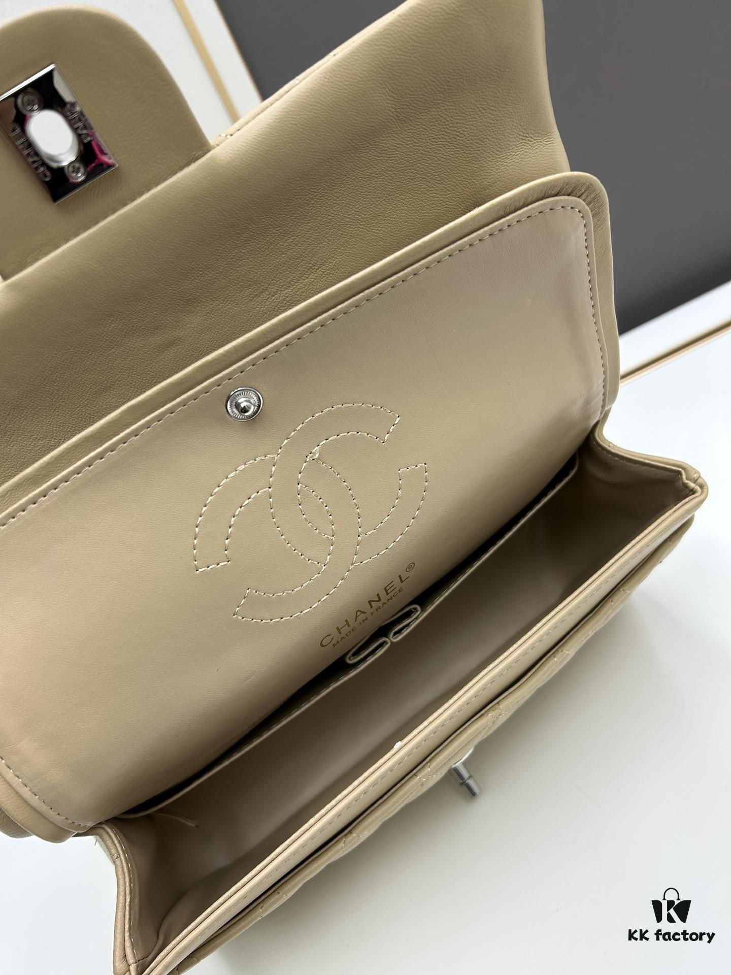 69304f0df09edb6de4c4e9b0 Chanel Classic CF1112 Lambskin Electroplated Hardware with Glazed Finish, Premium Cowhide Gold Tone Closure