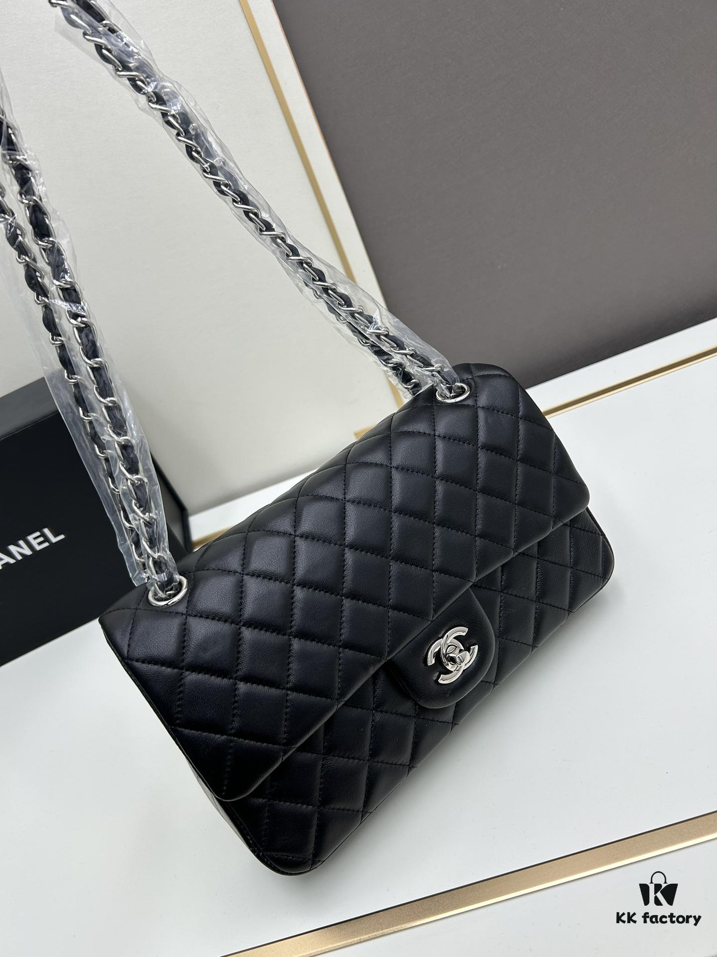 69304f24f09edb6de4c4e9ca Chanel Classic CF1112 Lambskin Electroplated Hardware with Glazed Finish, Premium Cowhide Gold Tone Clasp – Authentic Custom Import Grade