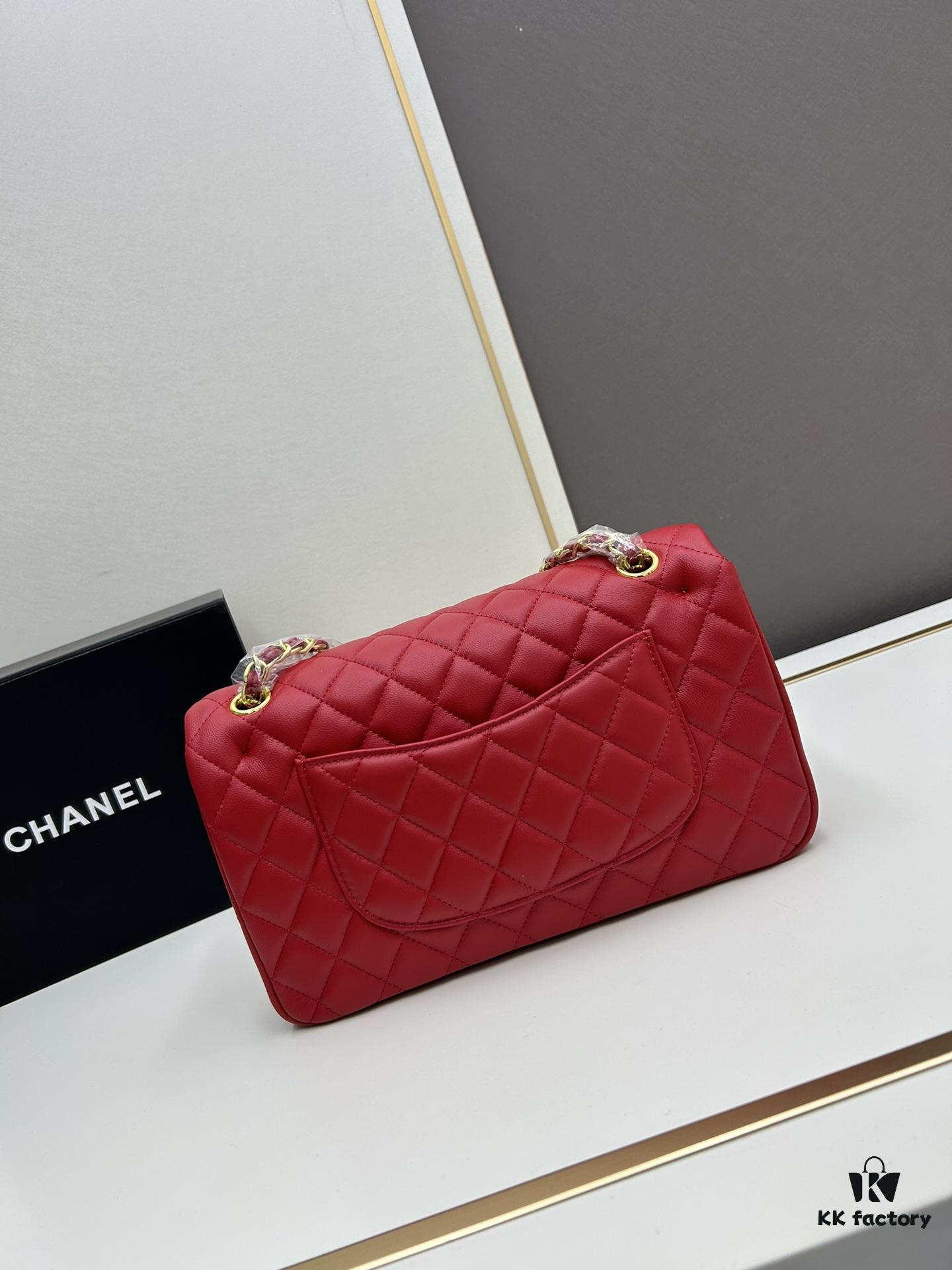69304f26f09edb6de4c4e9cd Chanel Classic CF1112 Lambskin Electroplated Hardware with Glazed Finish, Full-grain Leather Gold Tone Buckle, Authentic Custom Overseas Procurement Grade
