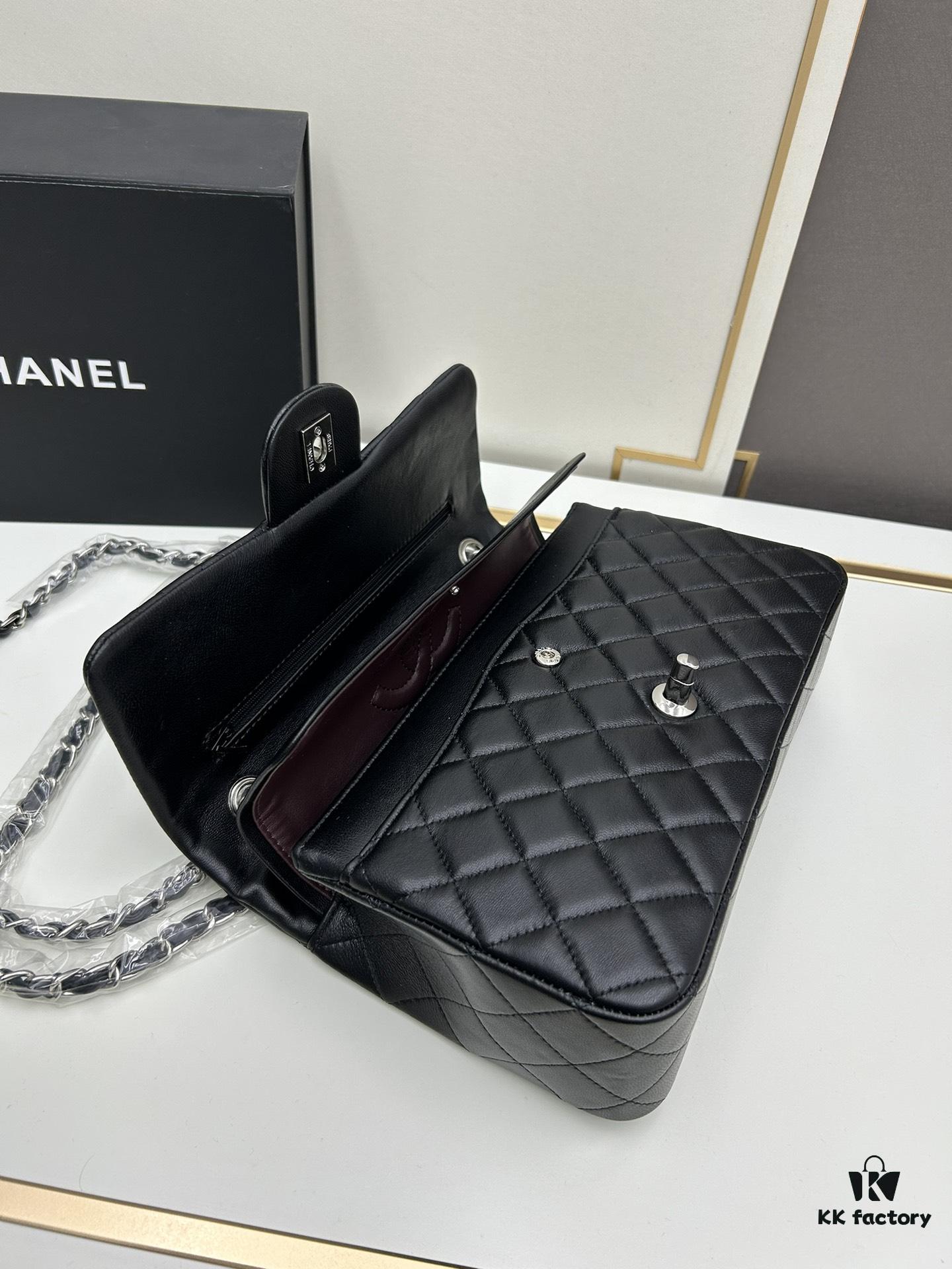 69304f26f09edb6de4c4e9ce Chanel Classic CF1112 Lambskin Electroplated Hardware with Glazed Finish, Premium Cowhide Gold Tone Clasp – Authentic Custom Import Grade