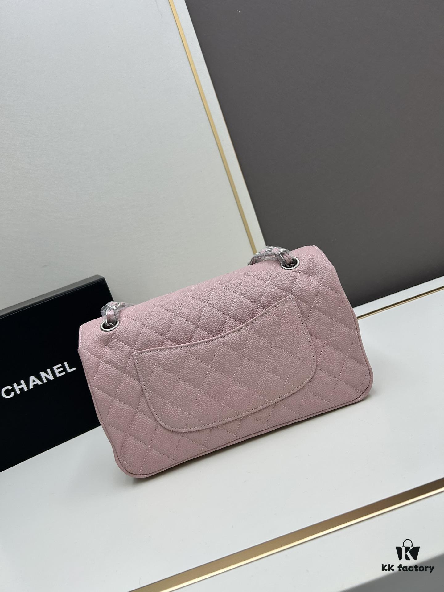 Chanel Classic CF1112 Calfskin Grain Texture Handbag with Plated Hardware