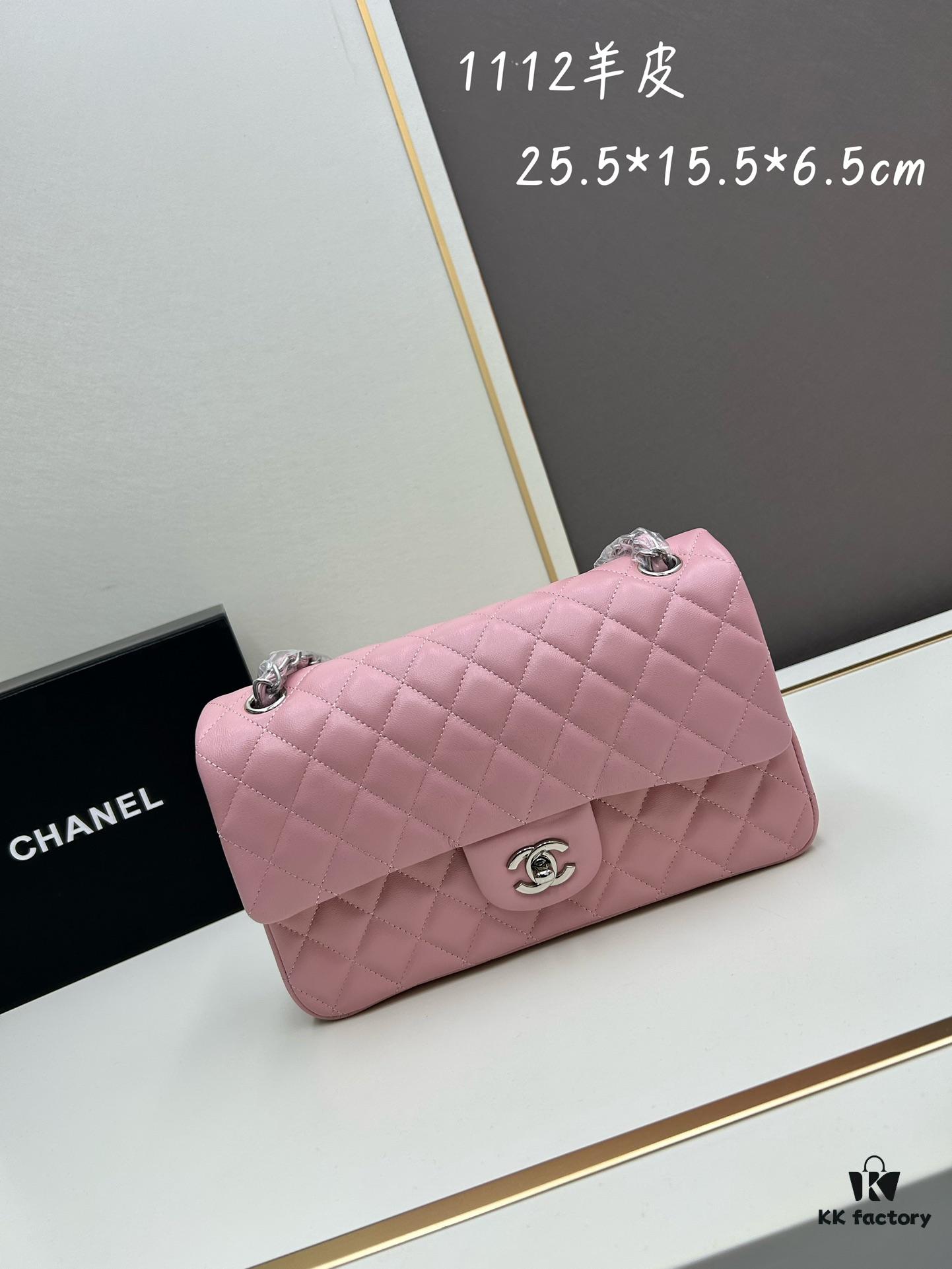 69304f33f09edb6de4c4e9df Chanel Classic CF1112 Lambskin Electroplated Hardware with Glazed Finish, Premium Cowhide Gold Tone Trim – Authentic Custom Import Level