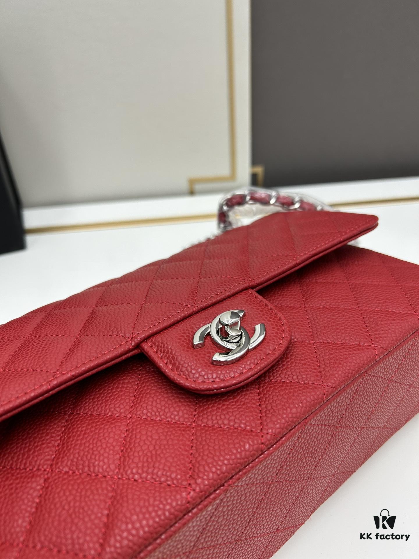 69304f35f09edb6de4c4e9e4 Chanel Classic CF1112 Calfskin Quilted Texture, Electroplated Hardware with Special Glazing Treatment for Long-Lasting Color Retention, Genuine Leather Gold Tone Clasp