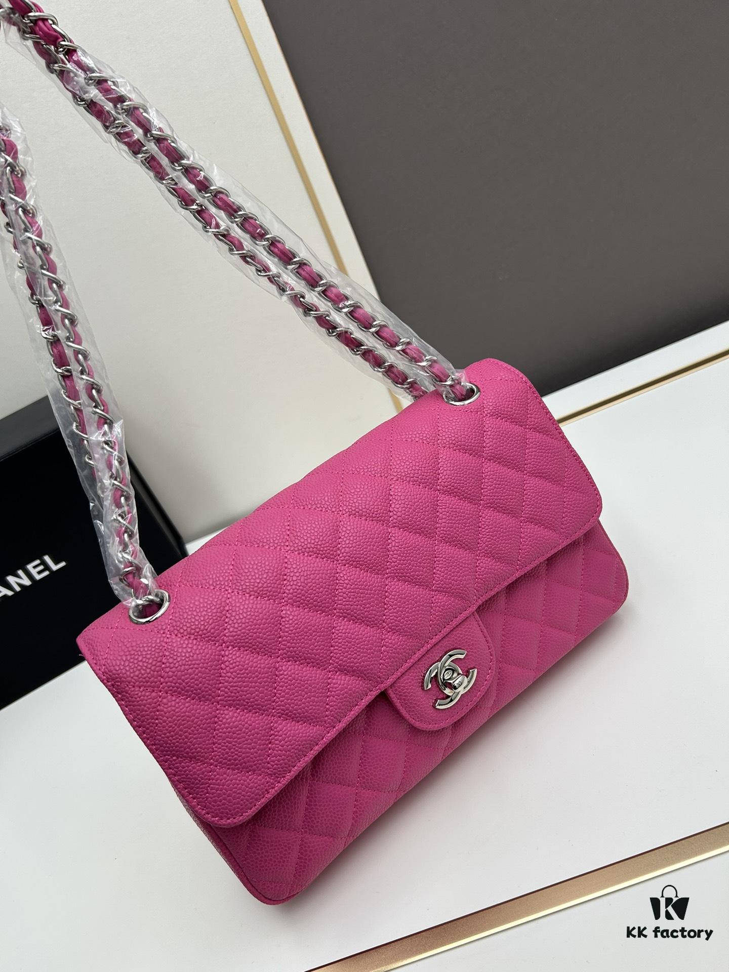 69304f38f09edb6de4c4e9e8 Chanel Classic CF1112 Calfskin Grain Texture Handbag with Electroplated Hardware