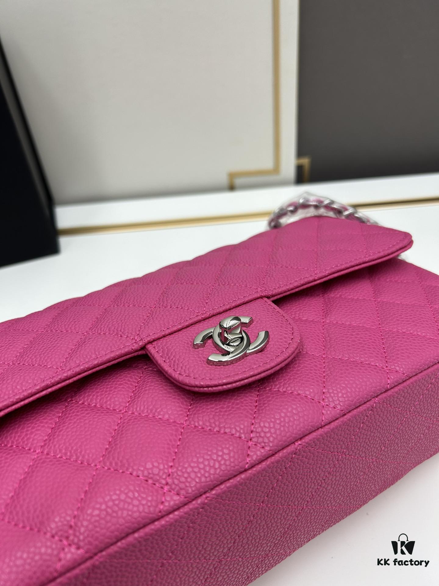 69304f3af09edb6de4c4e9e9 Chanel Classic CF1112 Calfskin Grain Texture Handbag with Electroplated Hardware