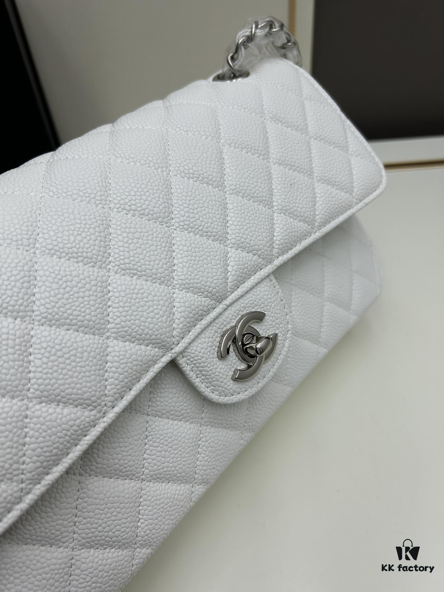 69304f47f09edb6de4c4e9fd Chanel Classic CF1112 Calfskin Grain Texture Handbag with Electroplated Hardware